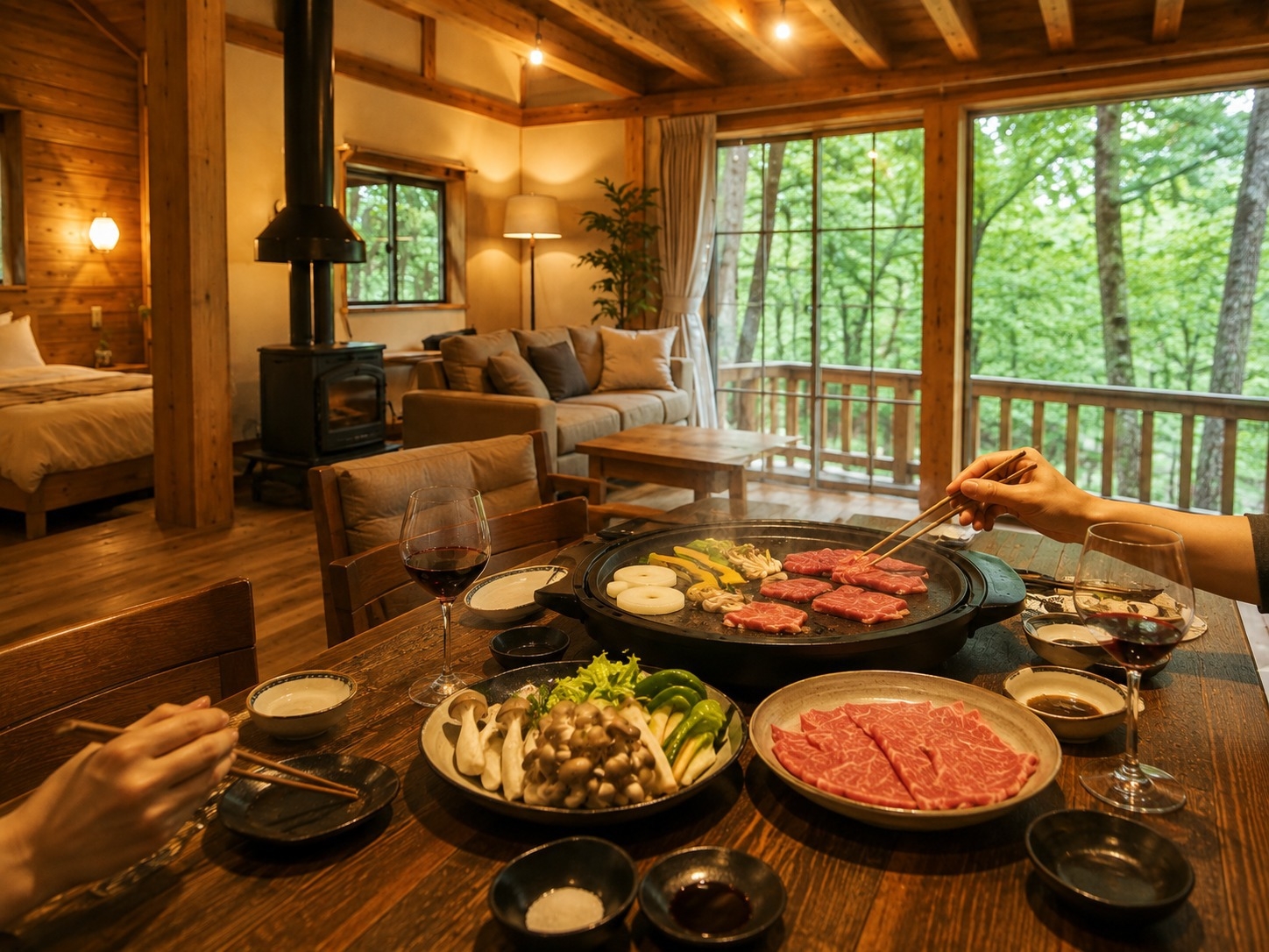 【夕食付・一棟貸切】妙高・新潟の恵みを味わう地域食材の鉄板ディナー｜お部屋でセルフ調理