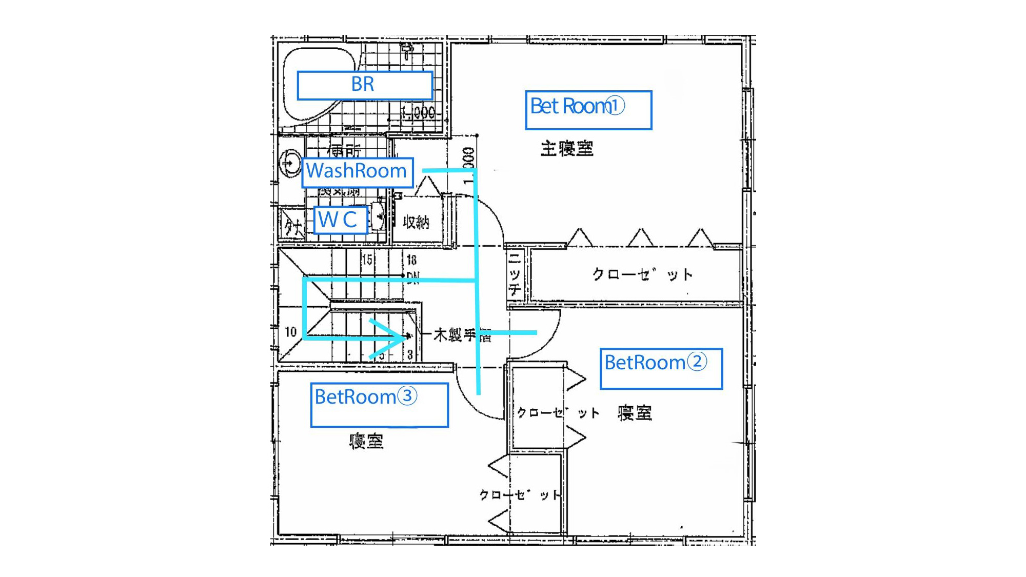 ・【間取り】2F避難経路