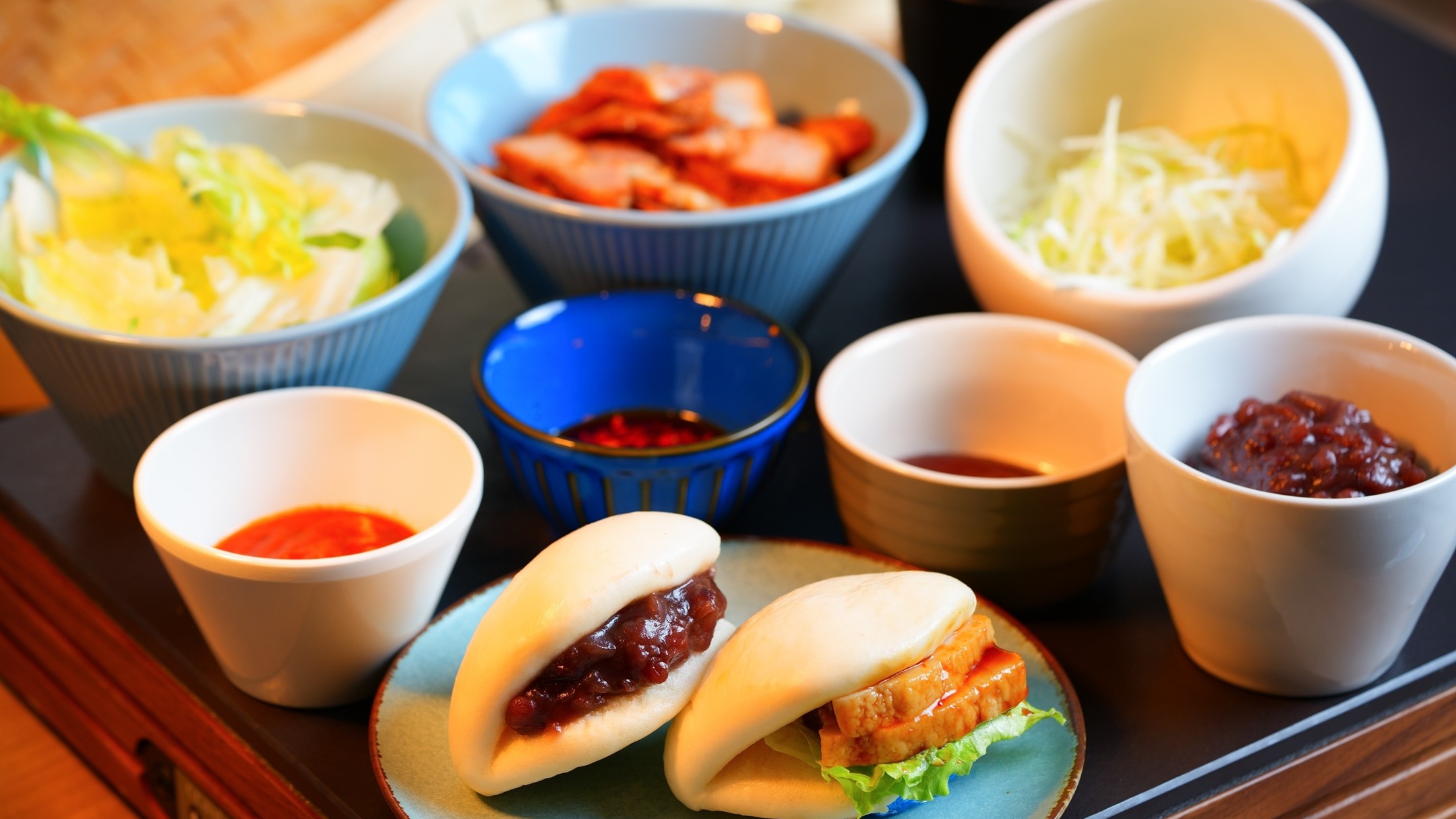 ＜朝食＞蒸しパン　トッピング一例