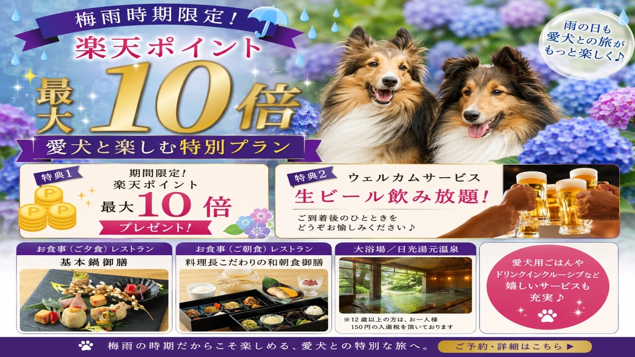 【梅雨時期限定】≪楽天ポイント最大10倍特典！≫雨の日のおでかけも愛犬とお得に満喫！＜☆基本鍋御膳＞