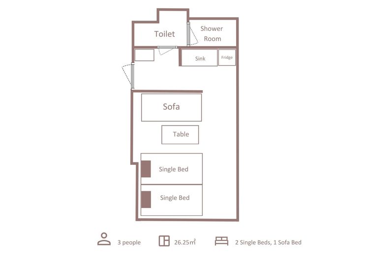 スタンダード3ベッド ルーフバルコニーアクセス