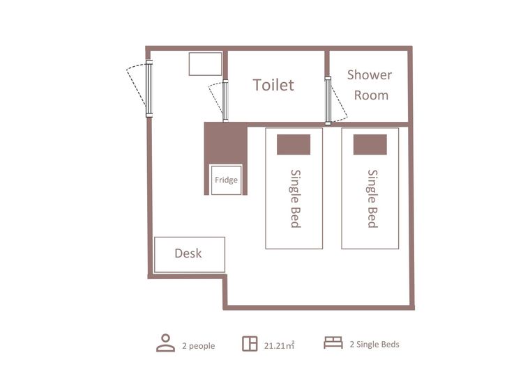 スタンダード2ベッド ルーフバルコニーアクセス
