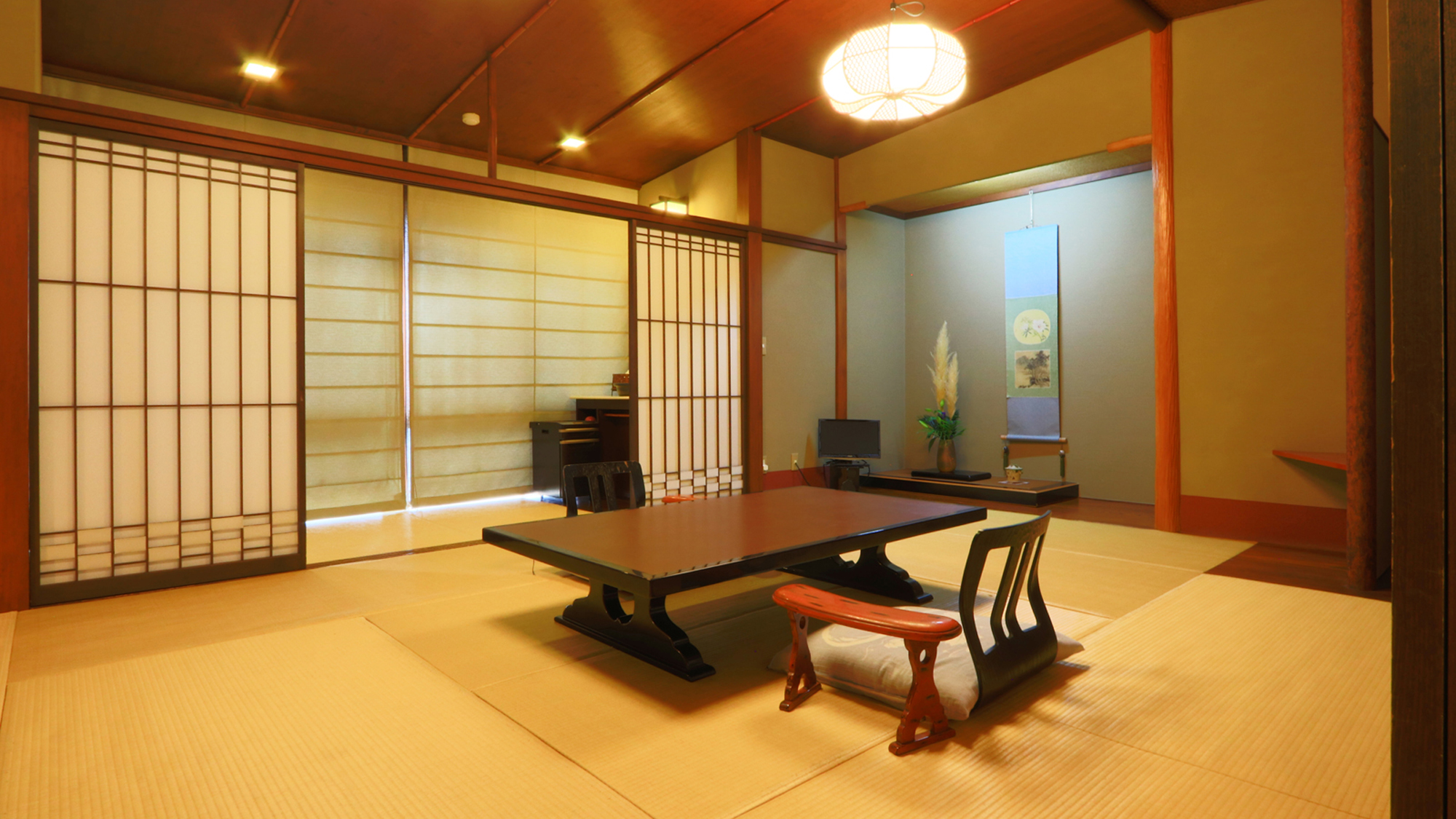 【広々和室】-きく-　トイレ＋洗面台付き◆細やかな細工が施されています