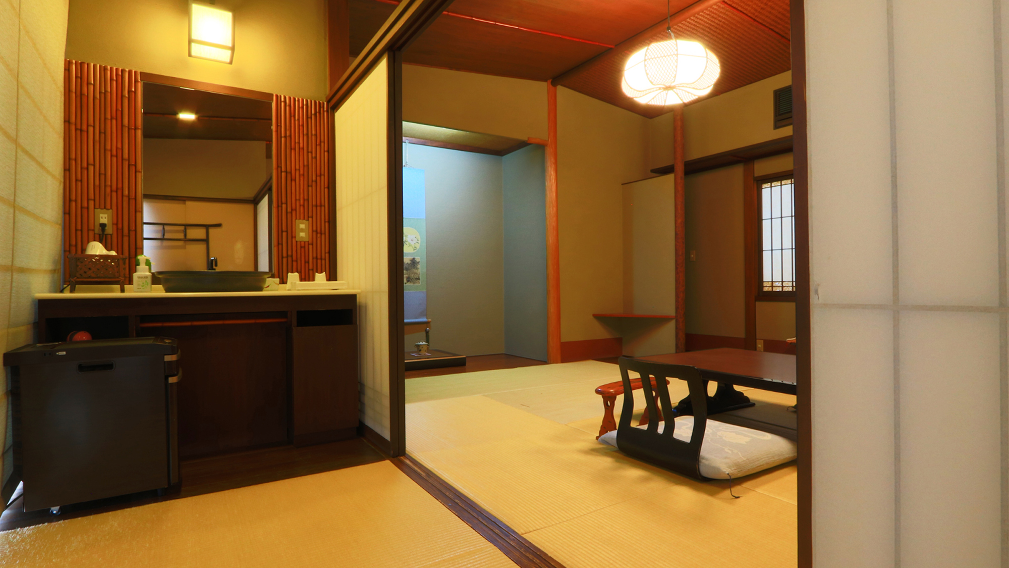 【広々和室】-きく-　トイレ＋洗面台付き◆人目を気にせずゆっくり準備できます