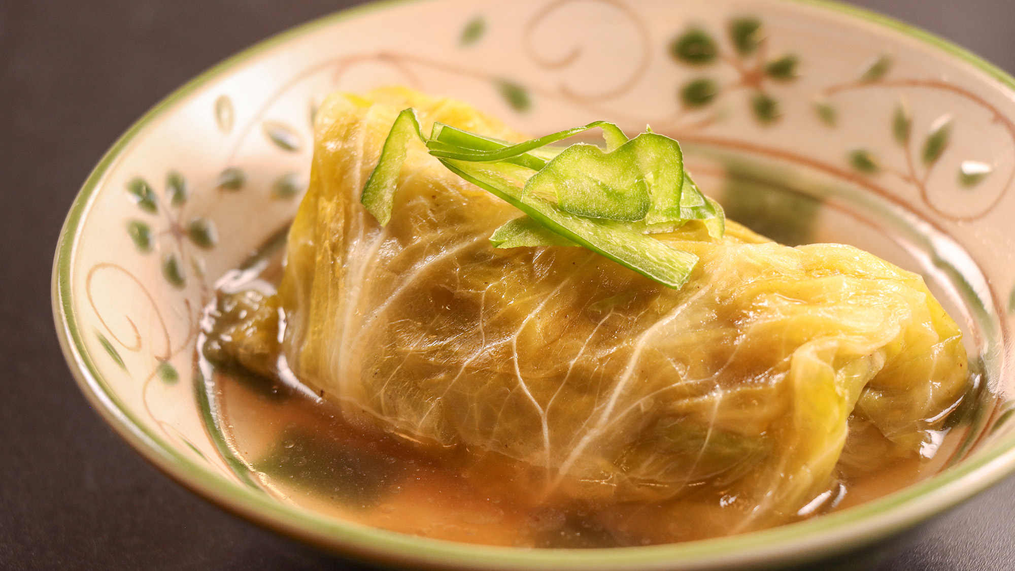 #夏夕食　優しい出汁の味がしみ込んだロールキャベツをご堪能ください