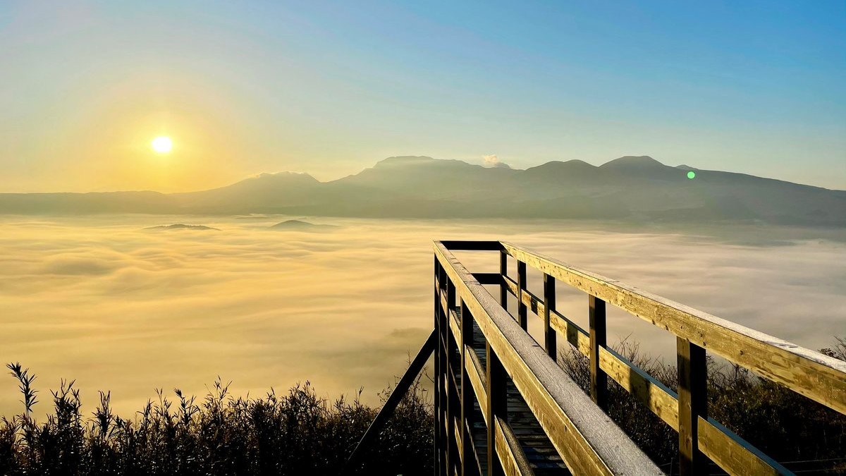 田子山展望所　そらふねの桟橋は雲海が望めるスポットです