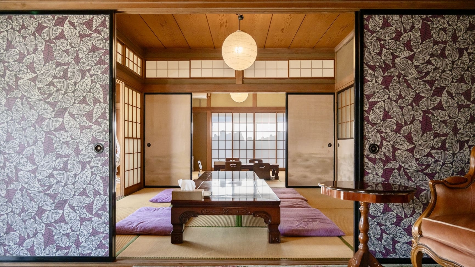 ＊【桃源の家】部屋（一例）平屋の日本家屋のため、テーブルを繋げて並べて大宴会も可能です