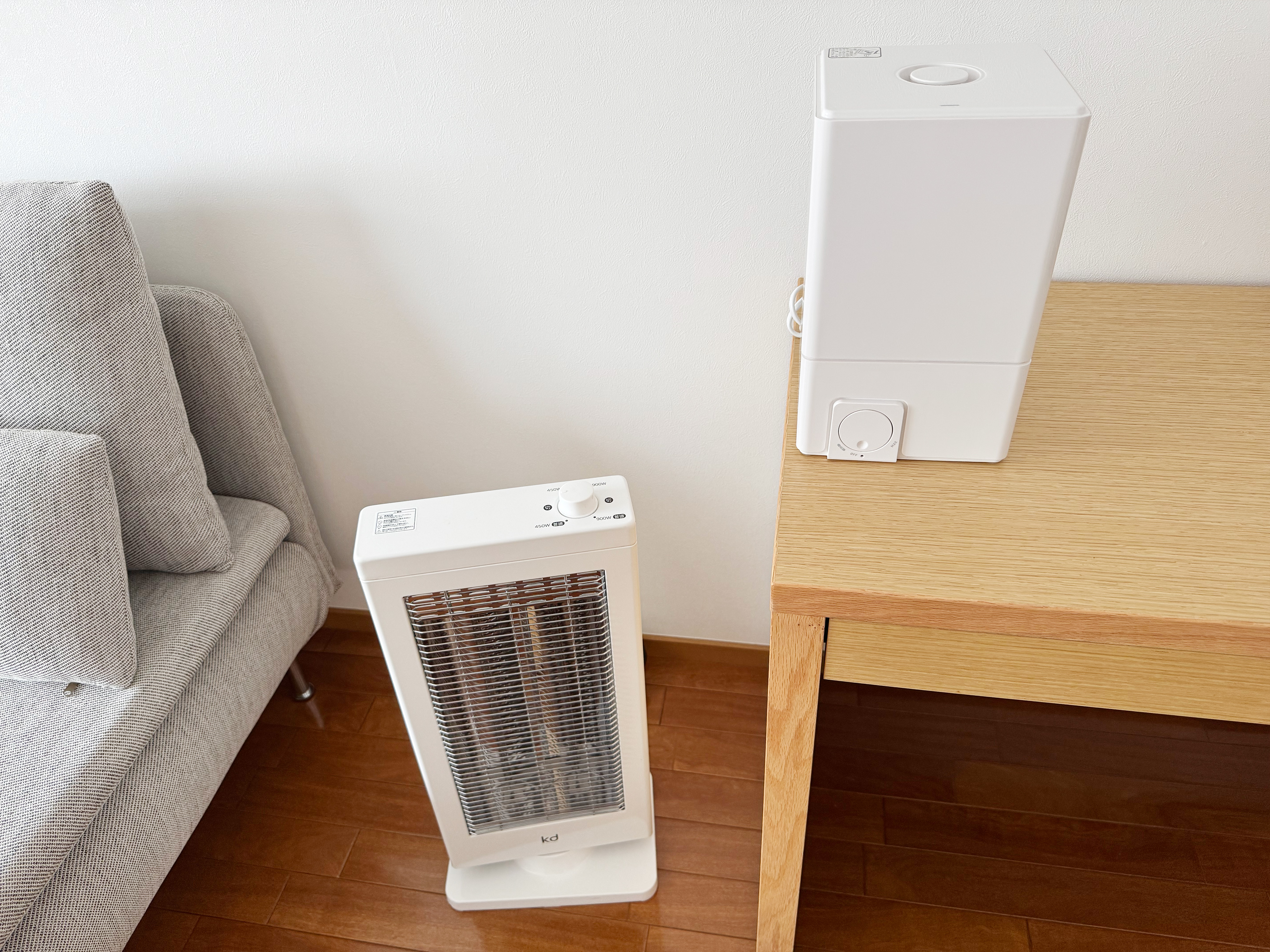 電気ストーブ、加湿器