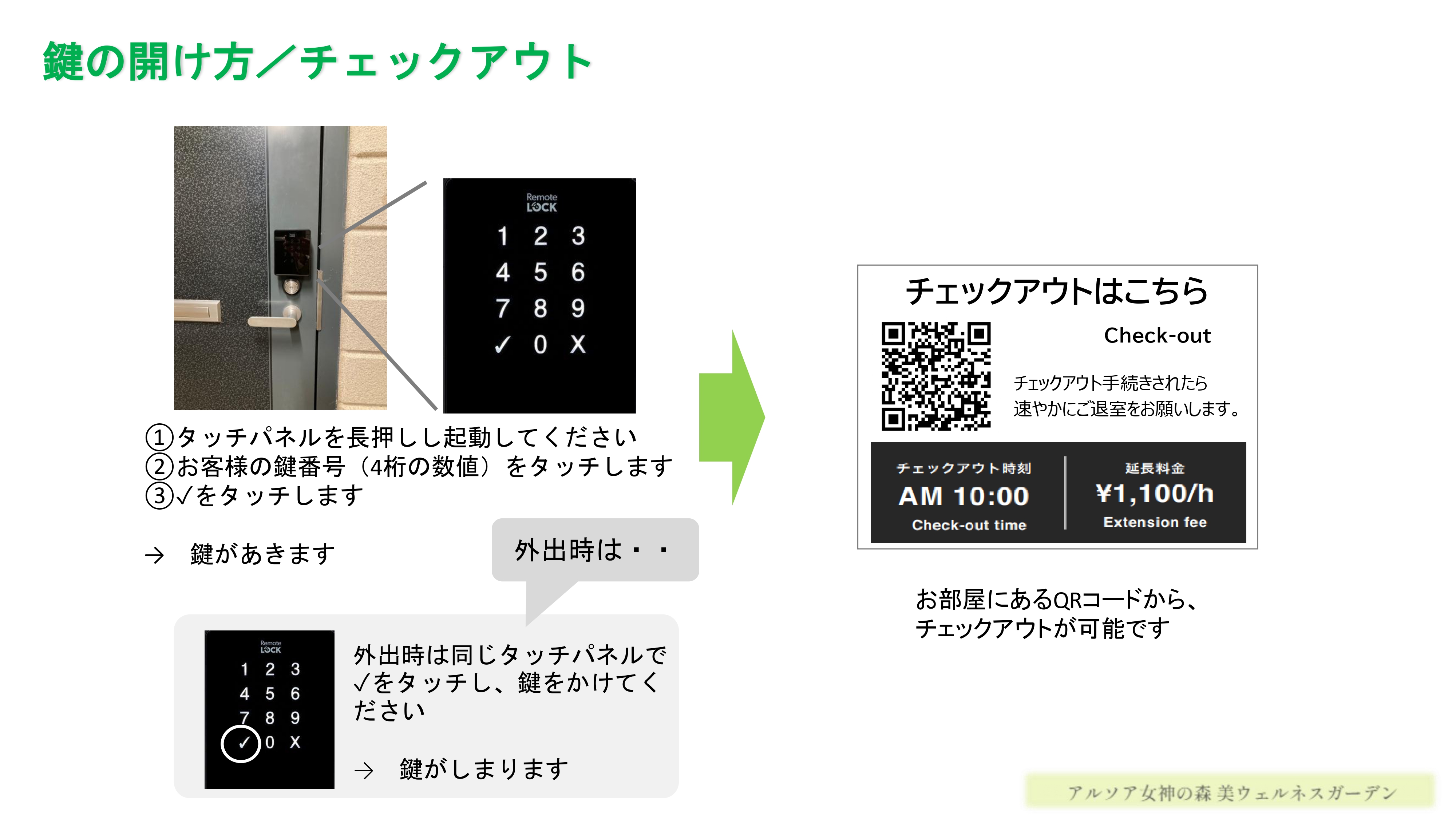 セルフチェックイン_お部屋入室・チェックアウト