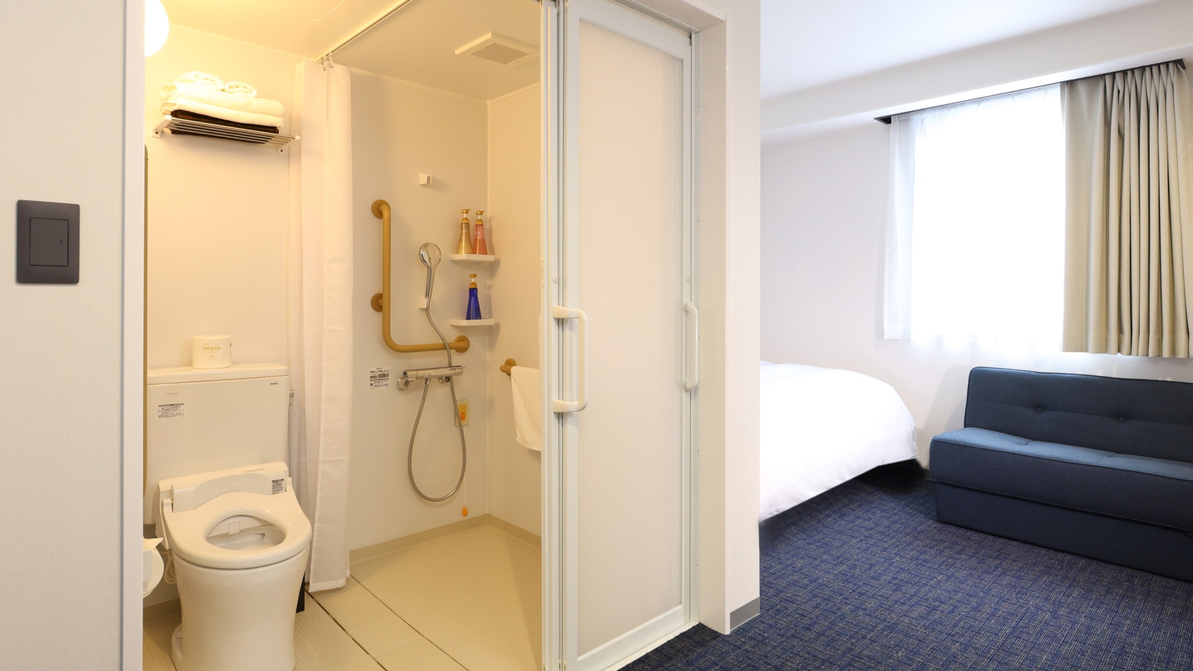 ＜禁煙＞ユニバーサル【19㎡／ベッド幅120cm／1台ソファベッド】