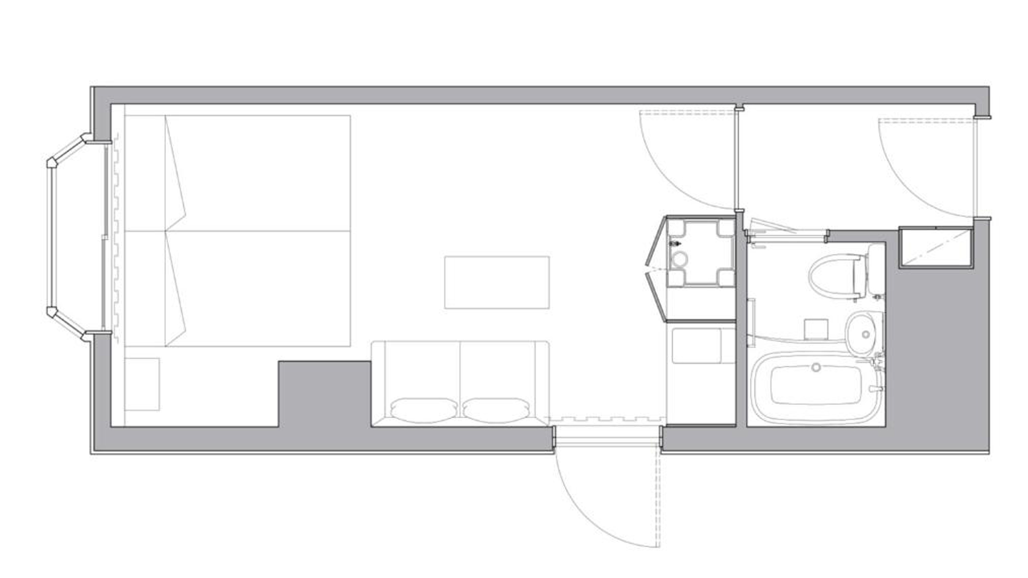 1ベッドルーム　スタンダード　アパートメント 間取図