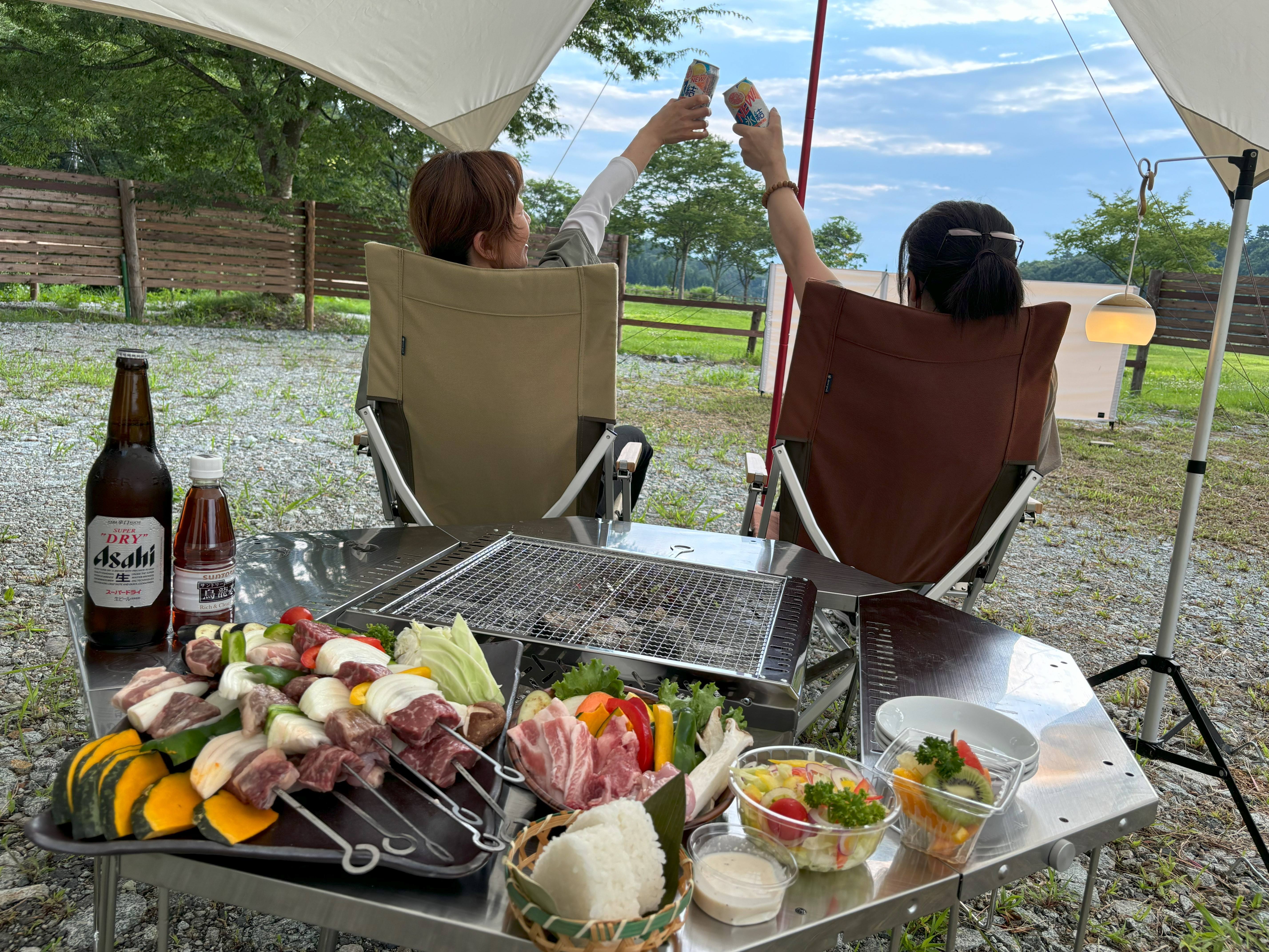 グランピングでアウトドアでの女子会もお楽しみいただけます