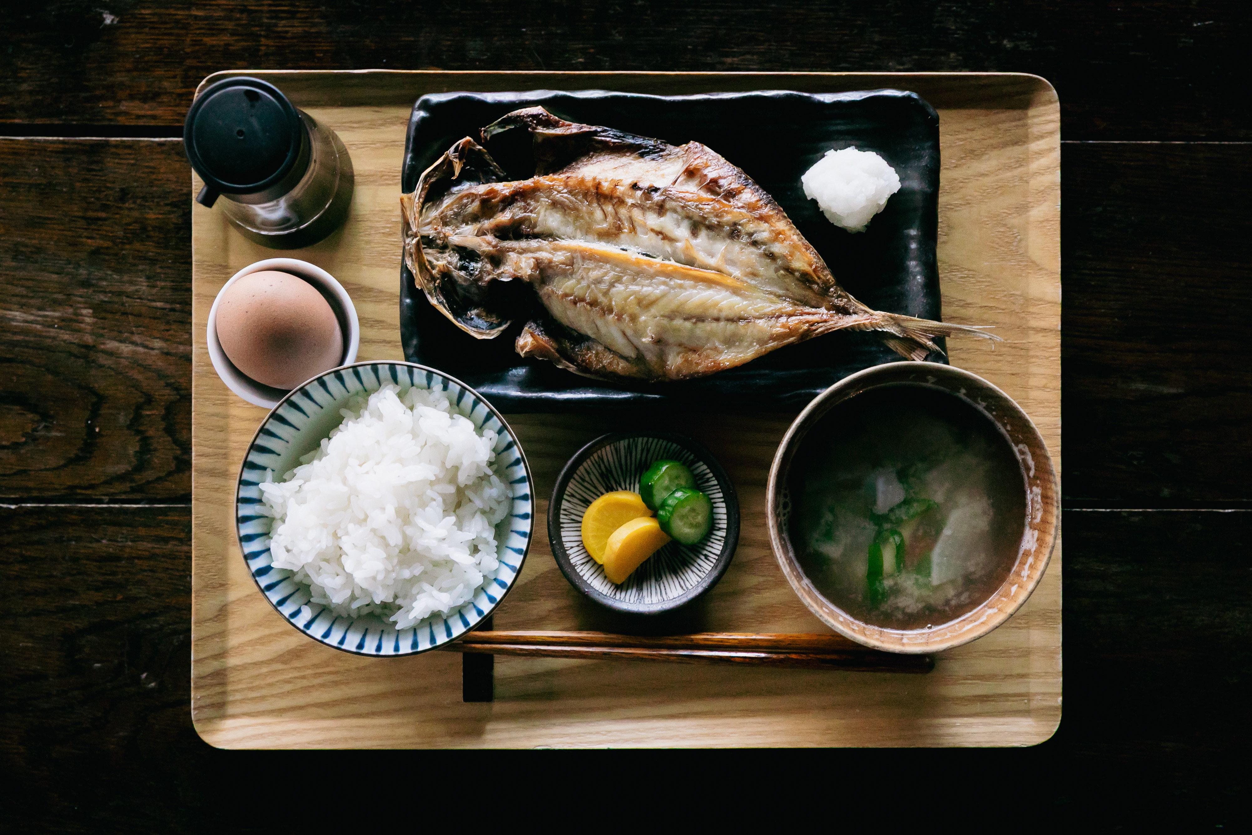 アジの干物定食