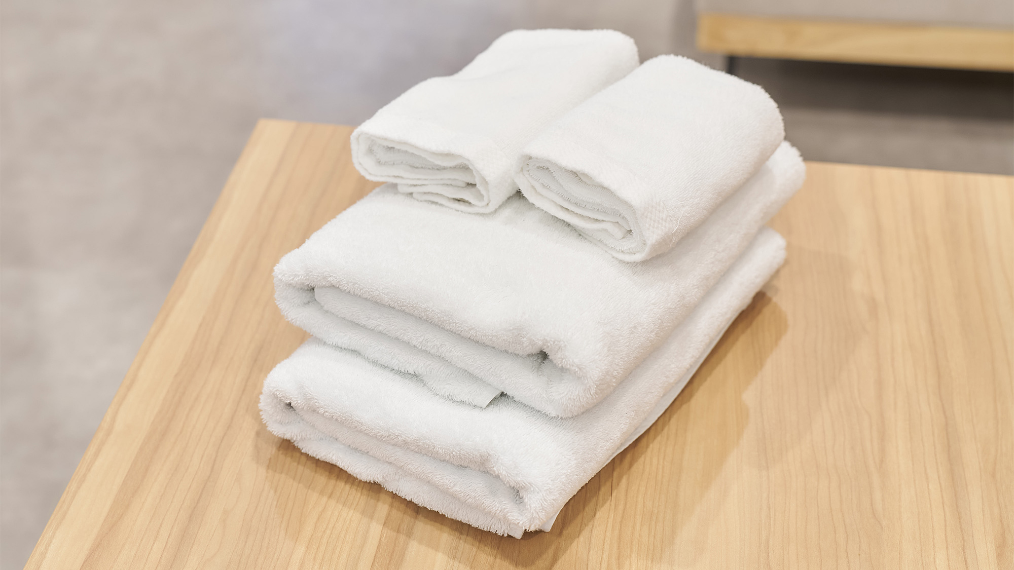 ・【タオル】フェイスタオル、バスタオルを人数分ご用意。少ない荷物でご滞在いただけます