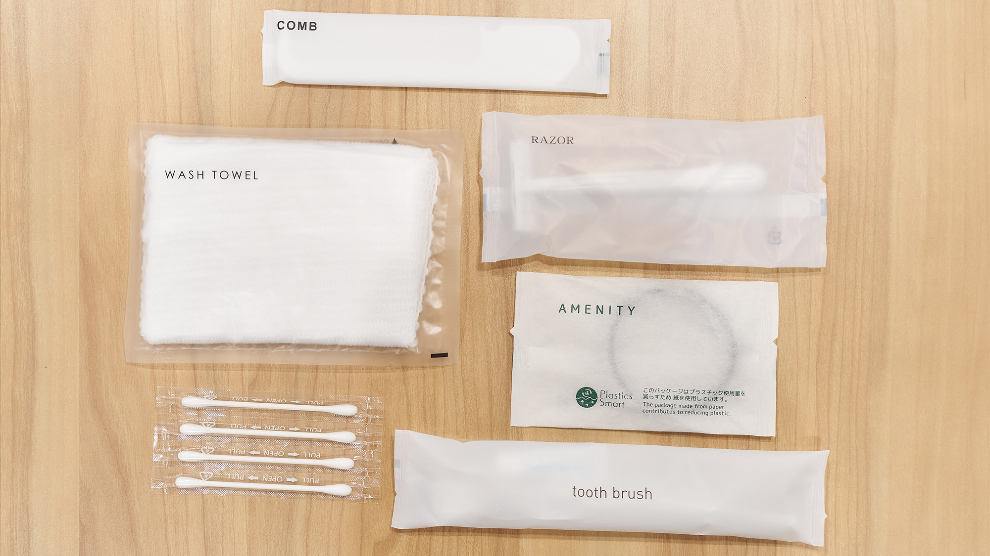 ・【アメニティ】歯磨きセット、カミソリ、くし、綿棒などをご用意しております