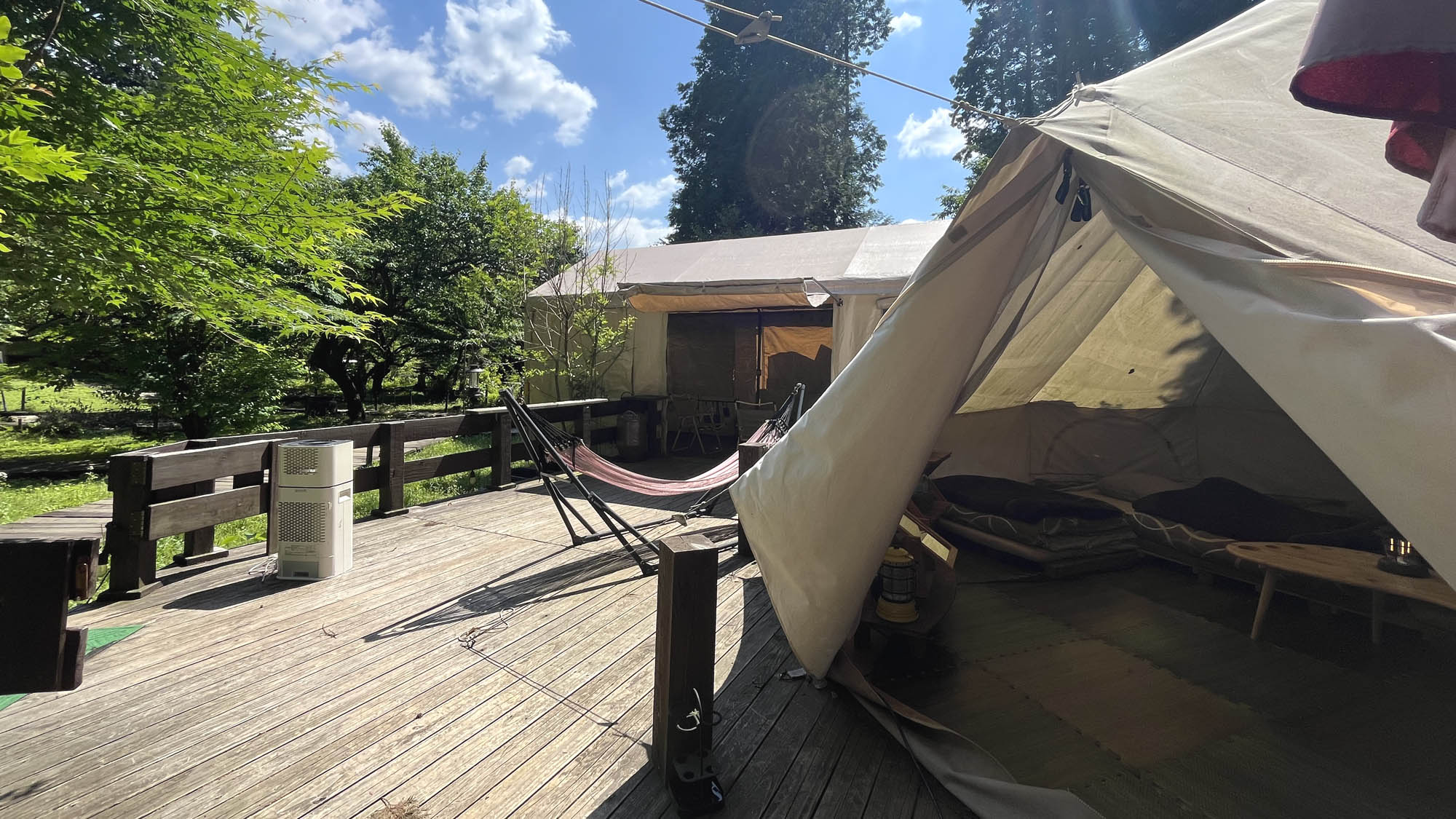 【客室_20㎡テントB】〈ミニドッグラン付〉日当たり良好な客室