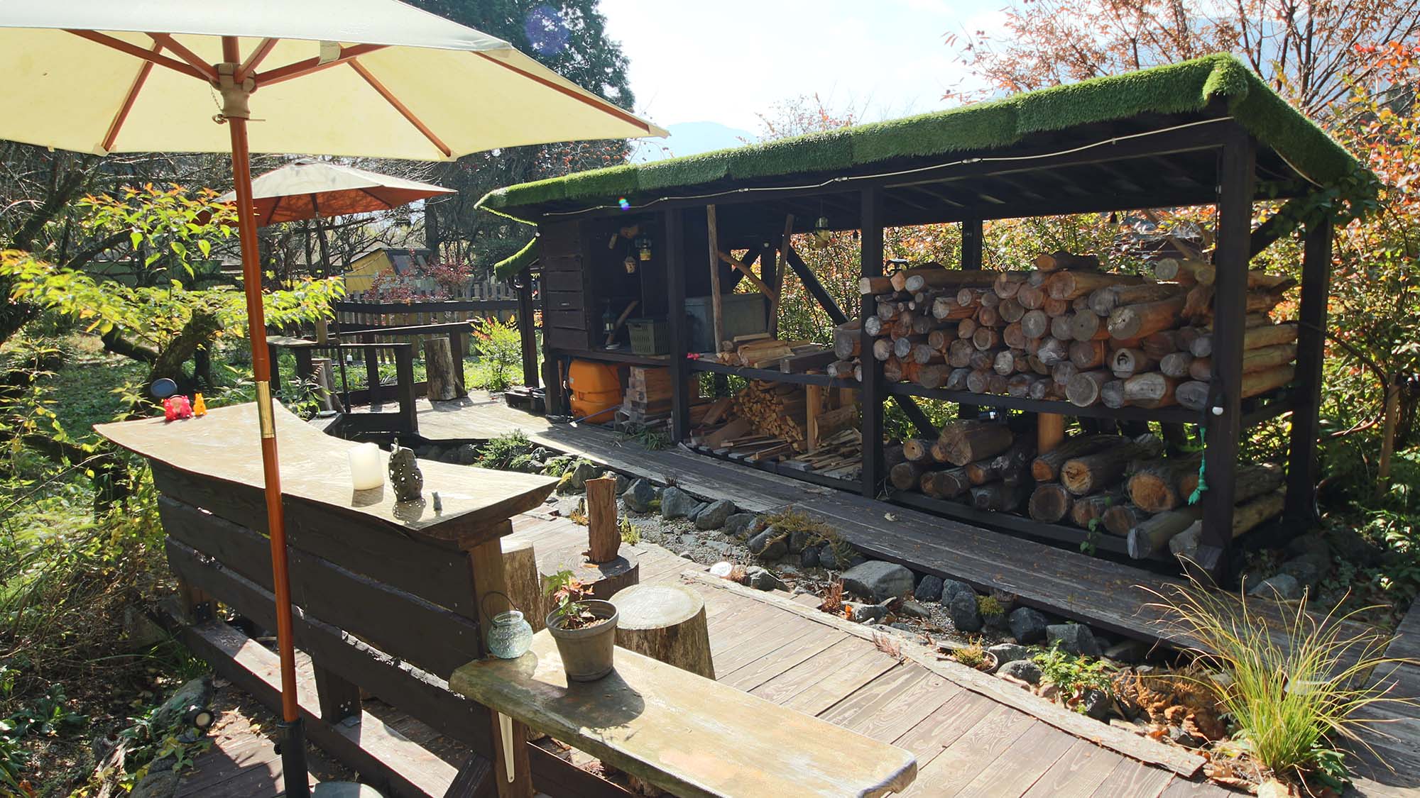 ・【上質なキャンプ】有料の薪を使って焚火体験♪普段の旅行とはひと味違う宿泊体験を