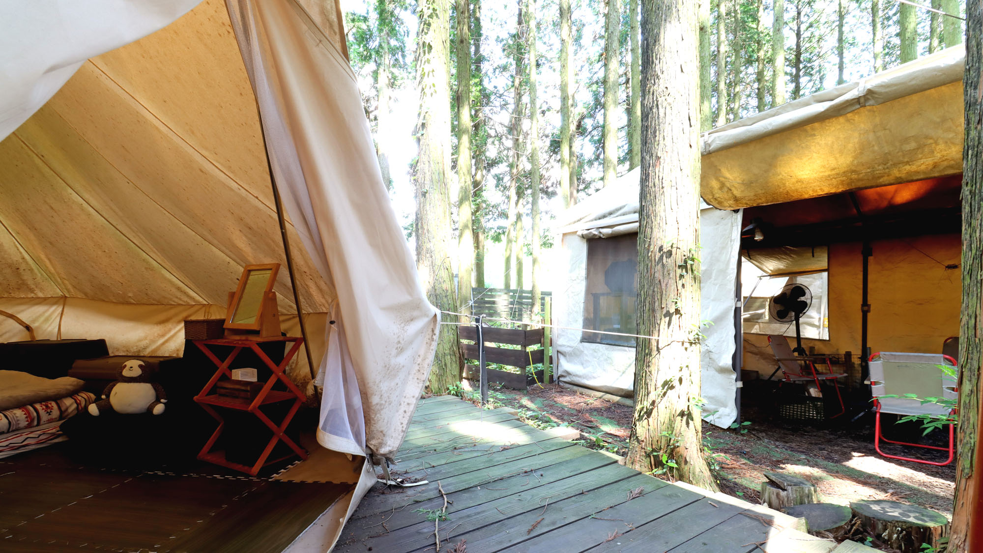 【客室_20㎡テントD】〈ペット可〉BBQ後もすぐ寝れる♪