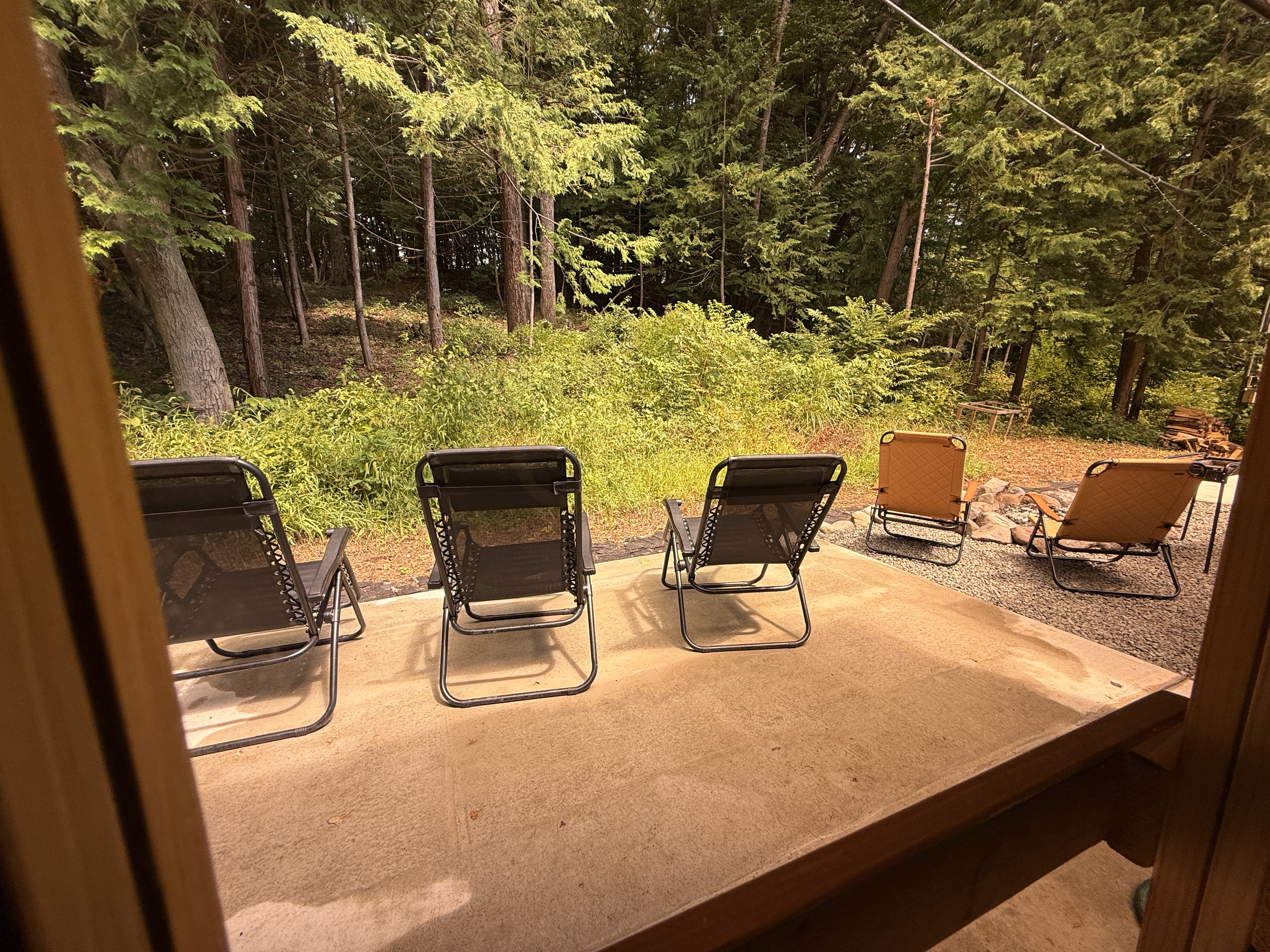 バレルサウナから見た風景