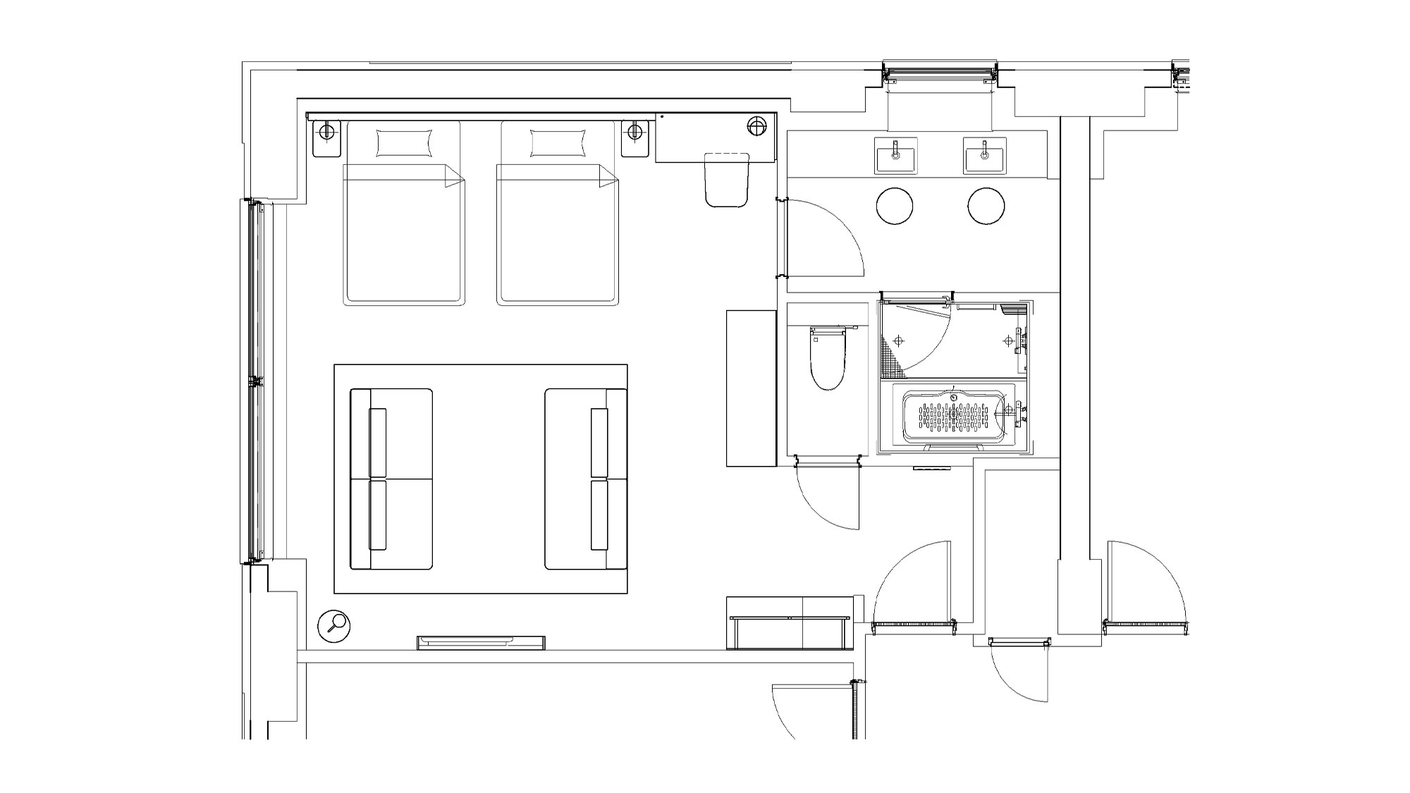 【コーナースイート】54平米／4室限定のスイート。角部屋ならではの静けさとプライベート空間を堪能