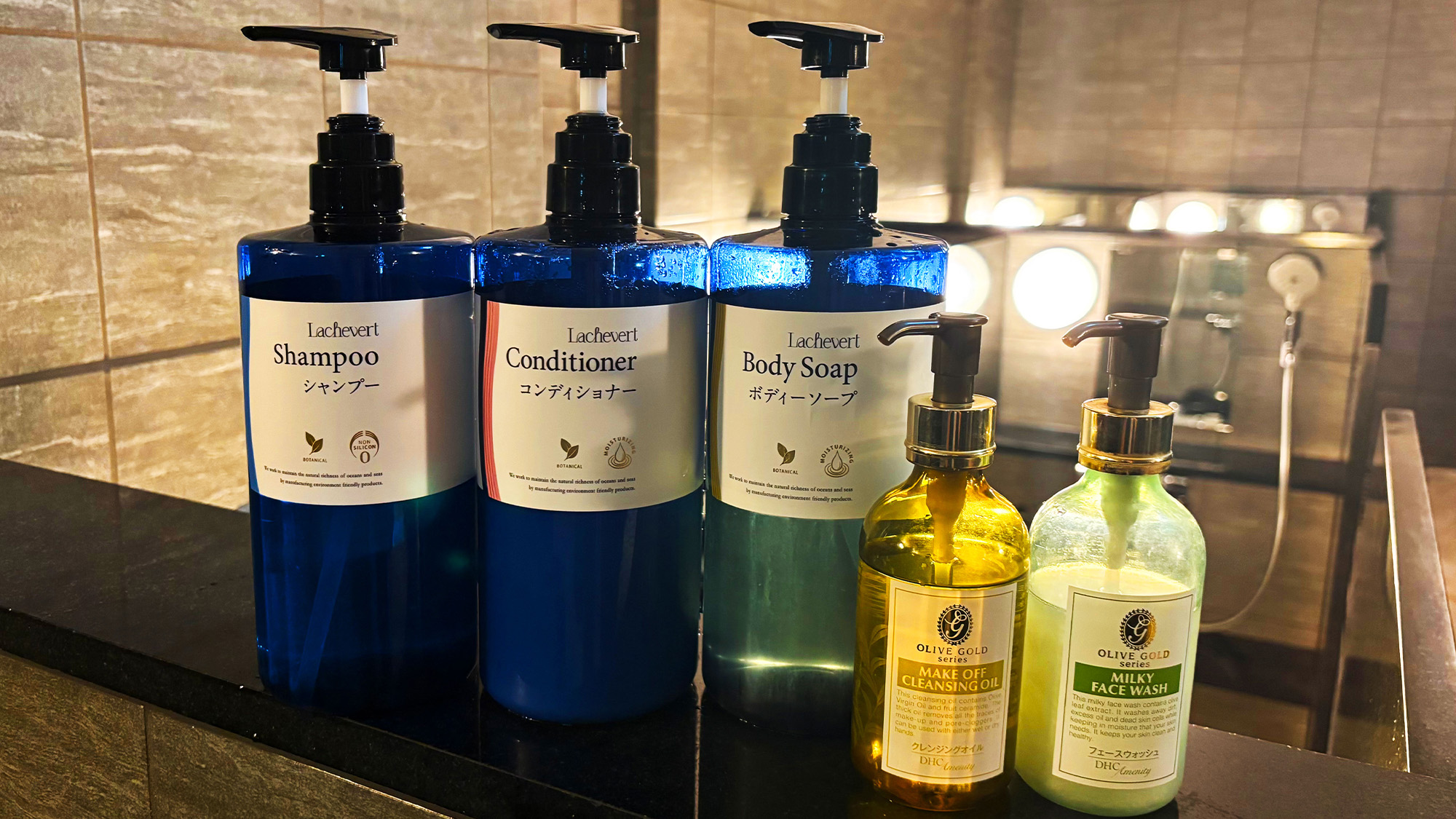 【大浴場内アメニティ】＜6F＞髪と地肌にやさしい保湿成分配合の、シャンプーやコンディショナーをご用意