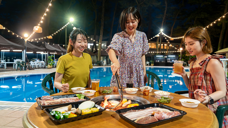【夕食BBQ・朝食】みんなでワイワイ♪フォレストバーベキュープラン