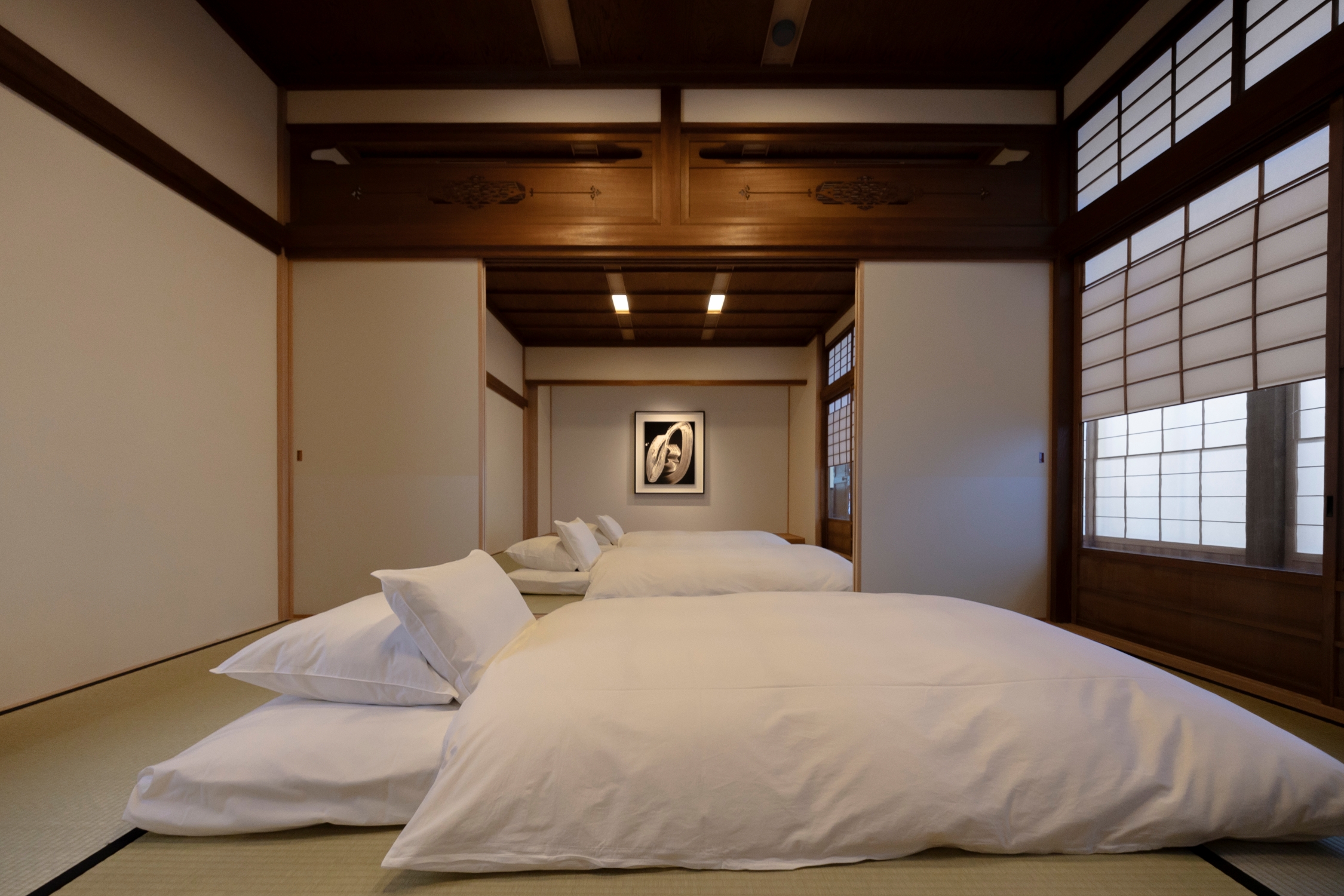 1階リビングにお布団を敷き最大寝室を3室作ることができます