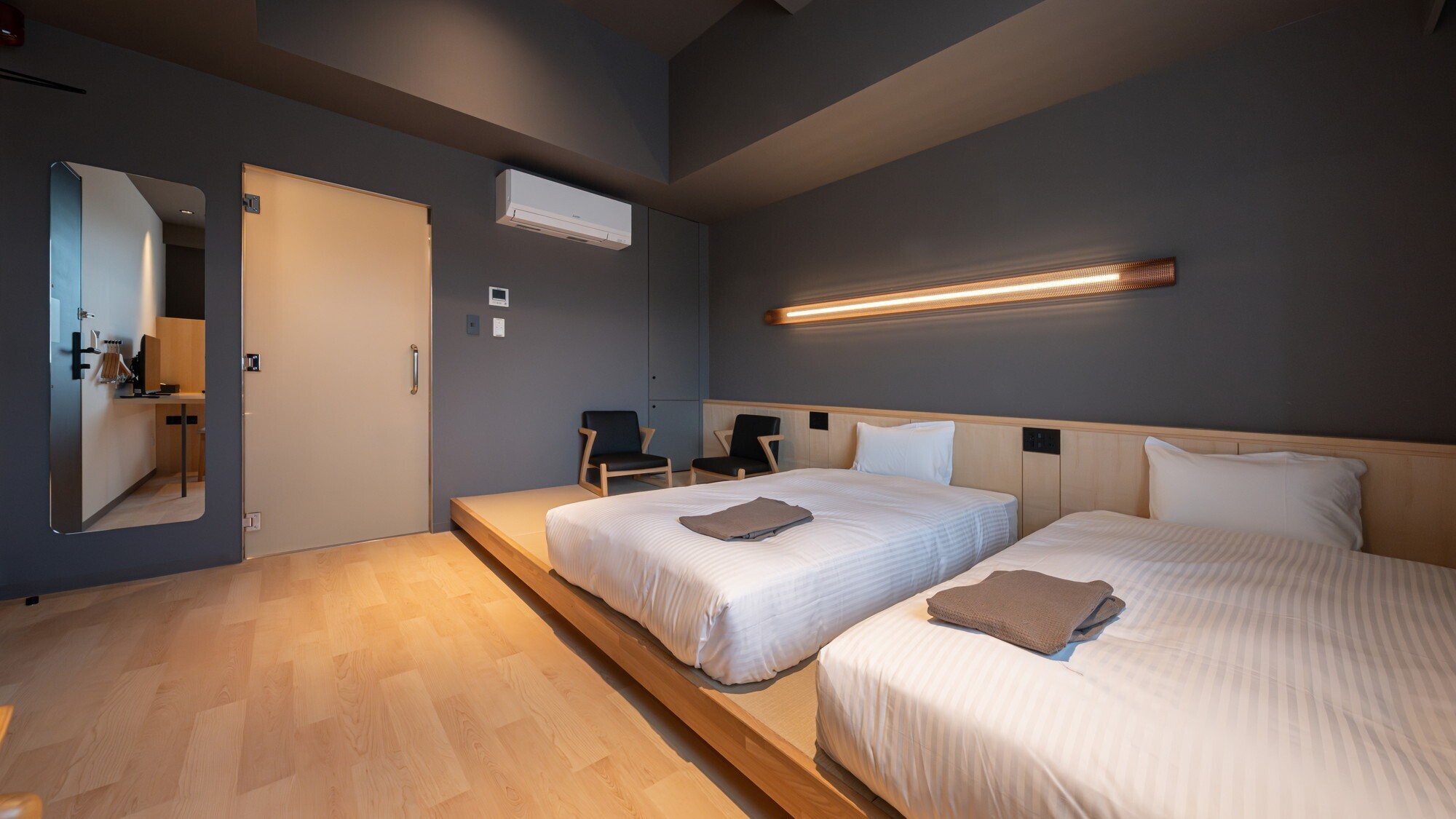 【１室限定】【ユニバーサルツイン】 広々としたゆとりのあるツインルームです。 ユニットバス付