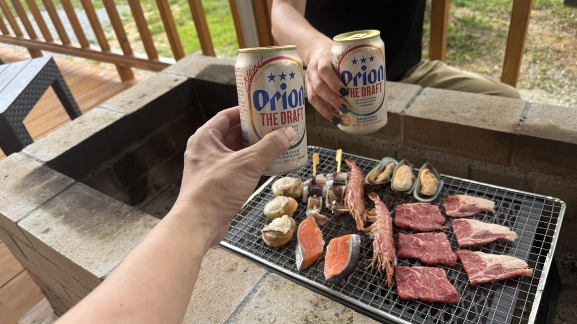 ・【BBQ】沖縄ならではのオリオンビールで乾杯！BBQがさらに盛り上がります