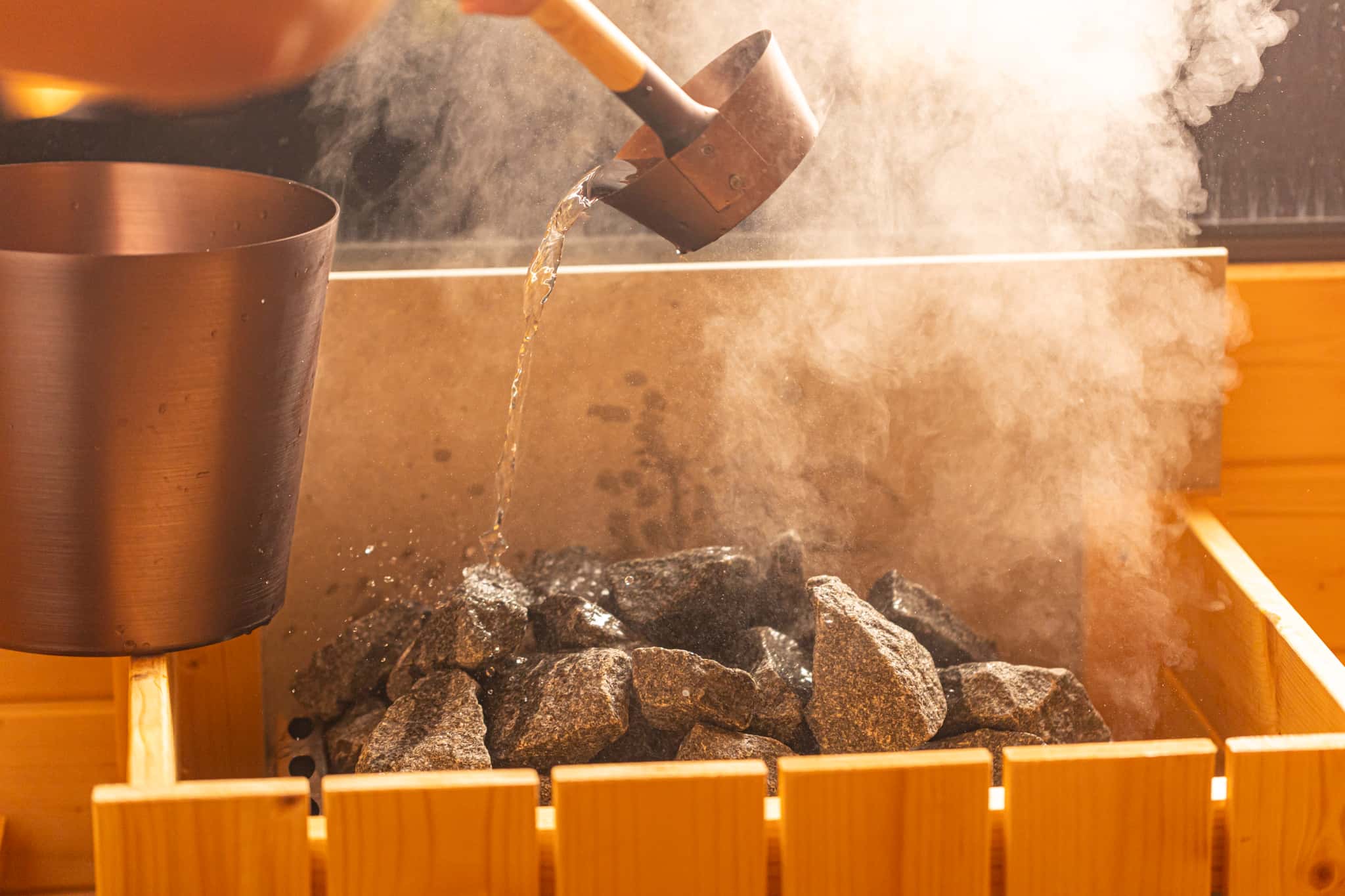 バレルサウナでゆっくりリラックス