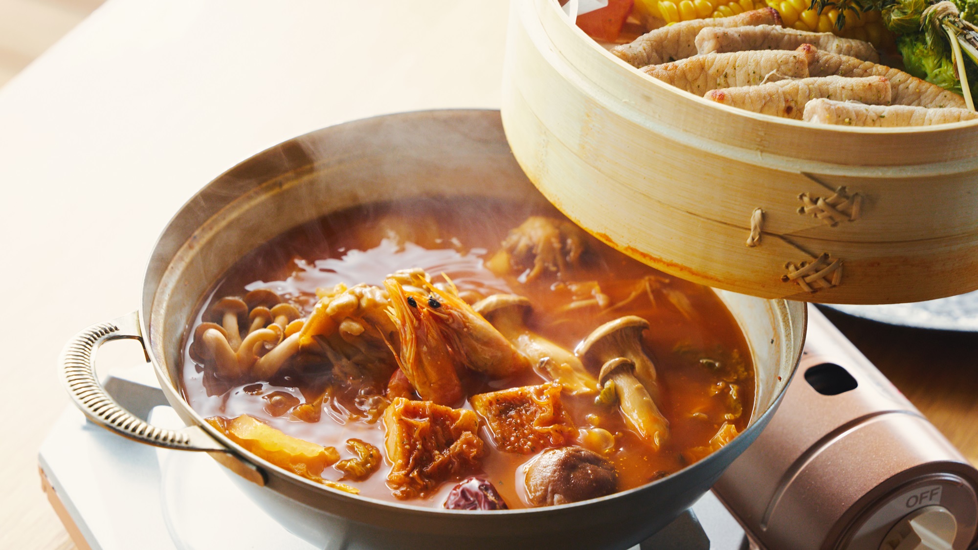 【ご夕食】薬膳鍋とハーブ蒸しセット
