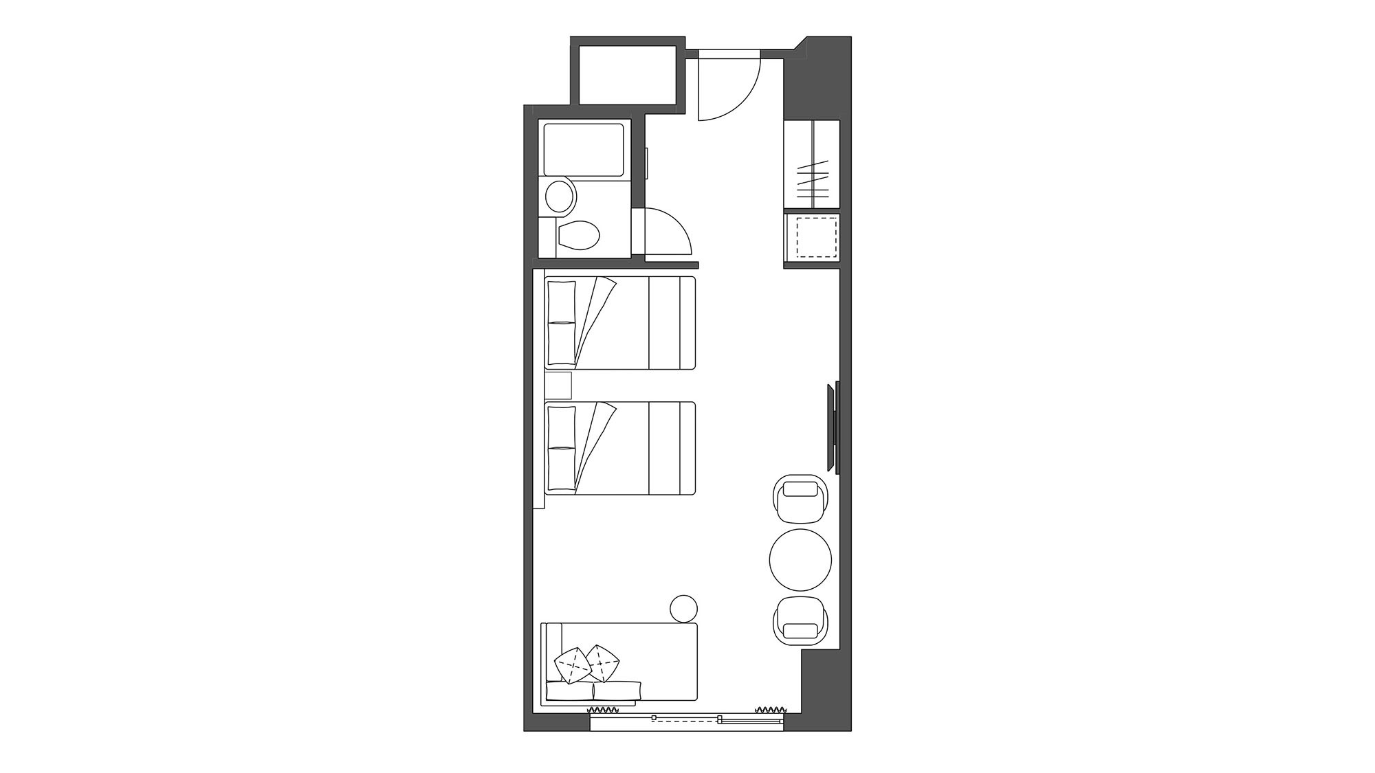 モデレート(洋室)｜客室レイアウト図