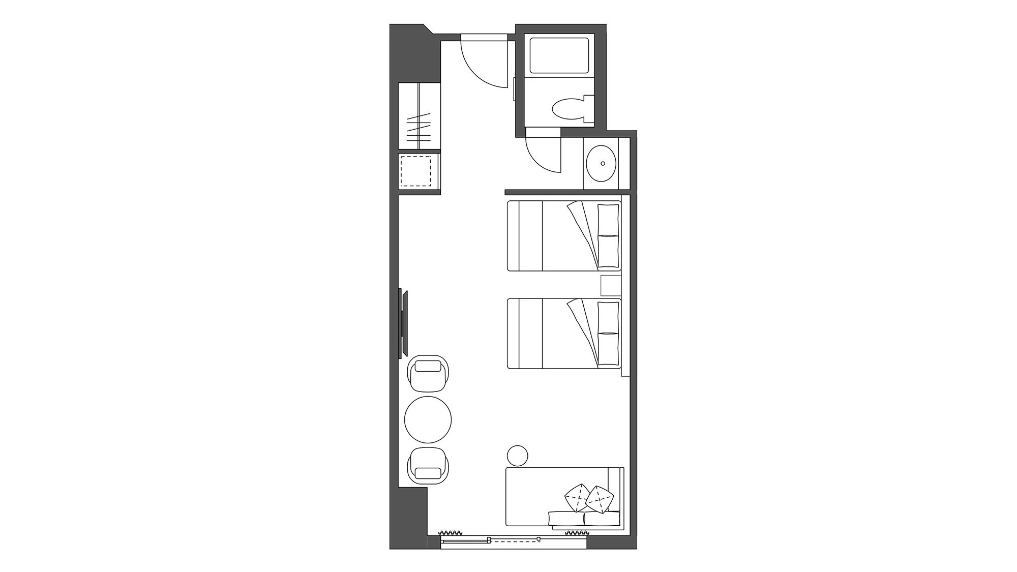 スーペリア(洋室)｜客室レイアウト図