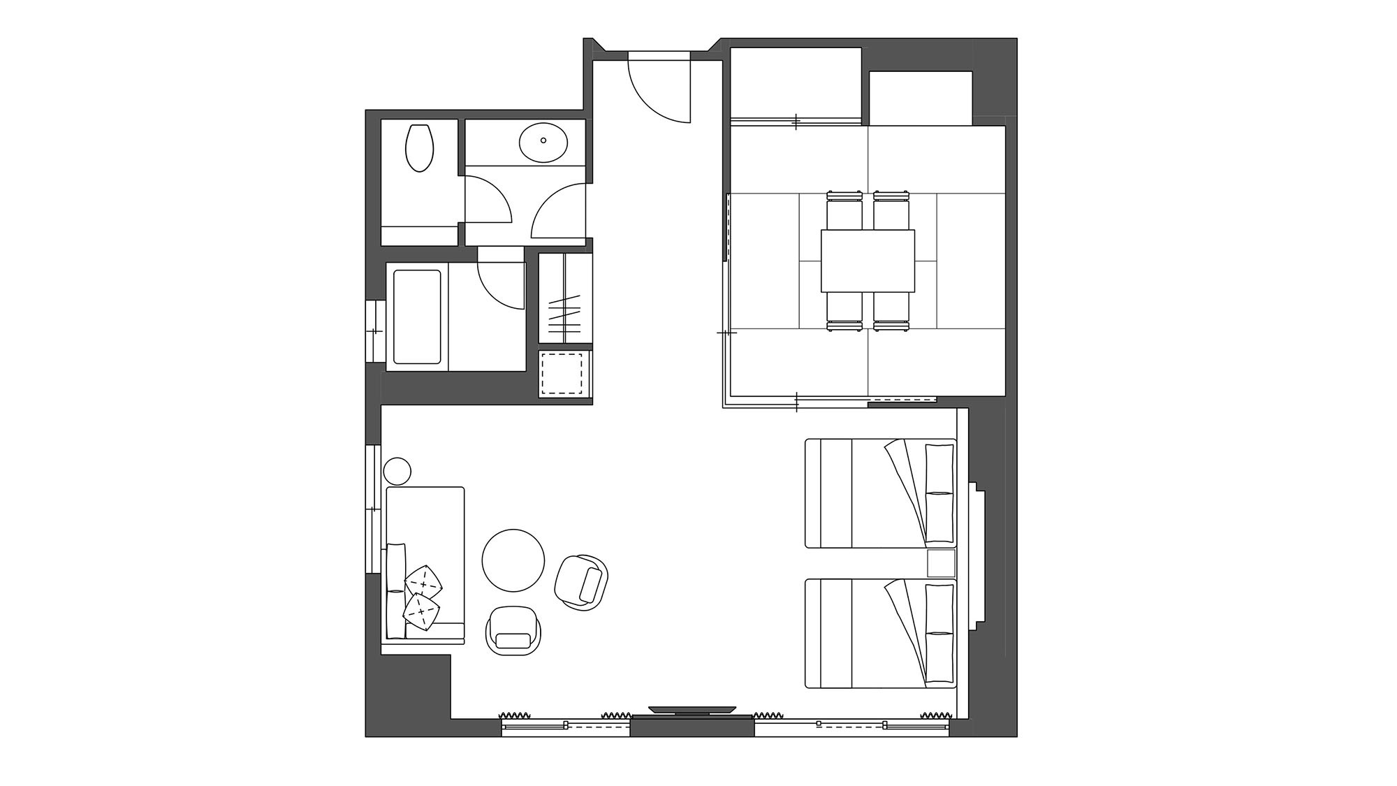 スイート(和洋室)｜客室レイアウト図