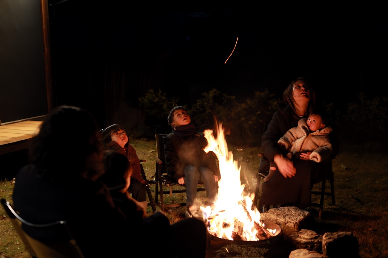 【美田】庭で焚き火を囲む時間が最高の思い出に。