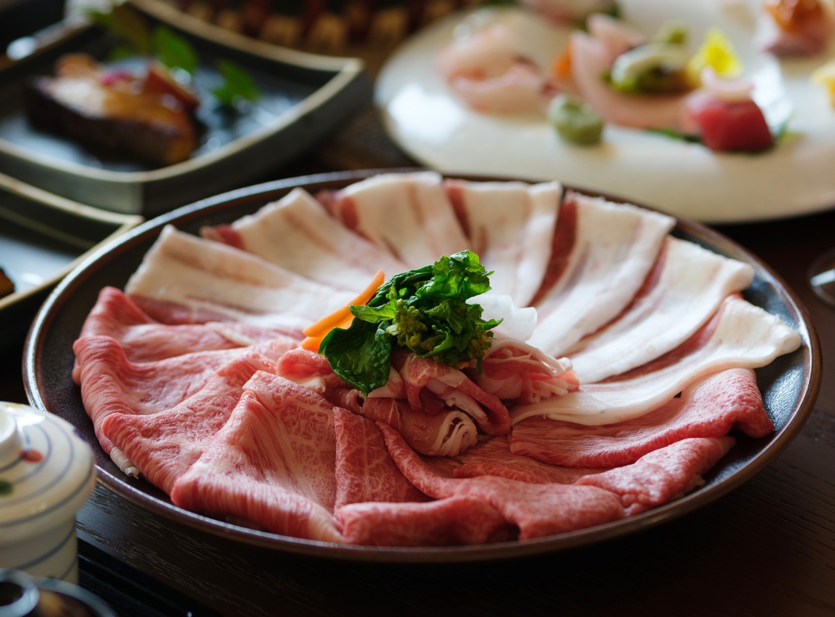 【新規オープン記念価格】当館オススメ！鹿児島県産・黒毛和牛＆黒豚しゃぶしゃぶ会席プラン