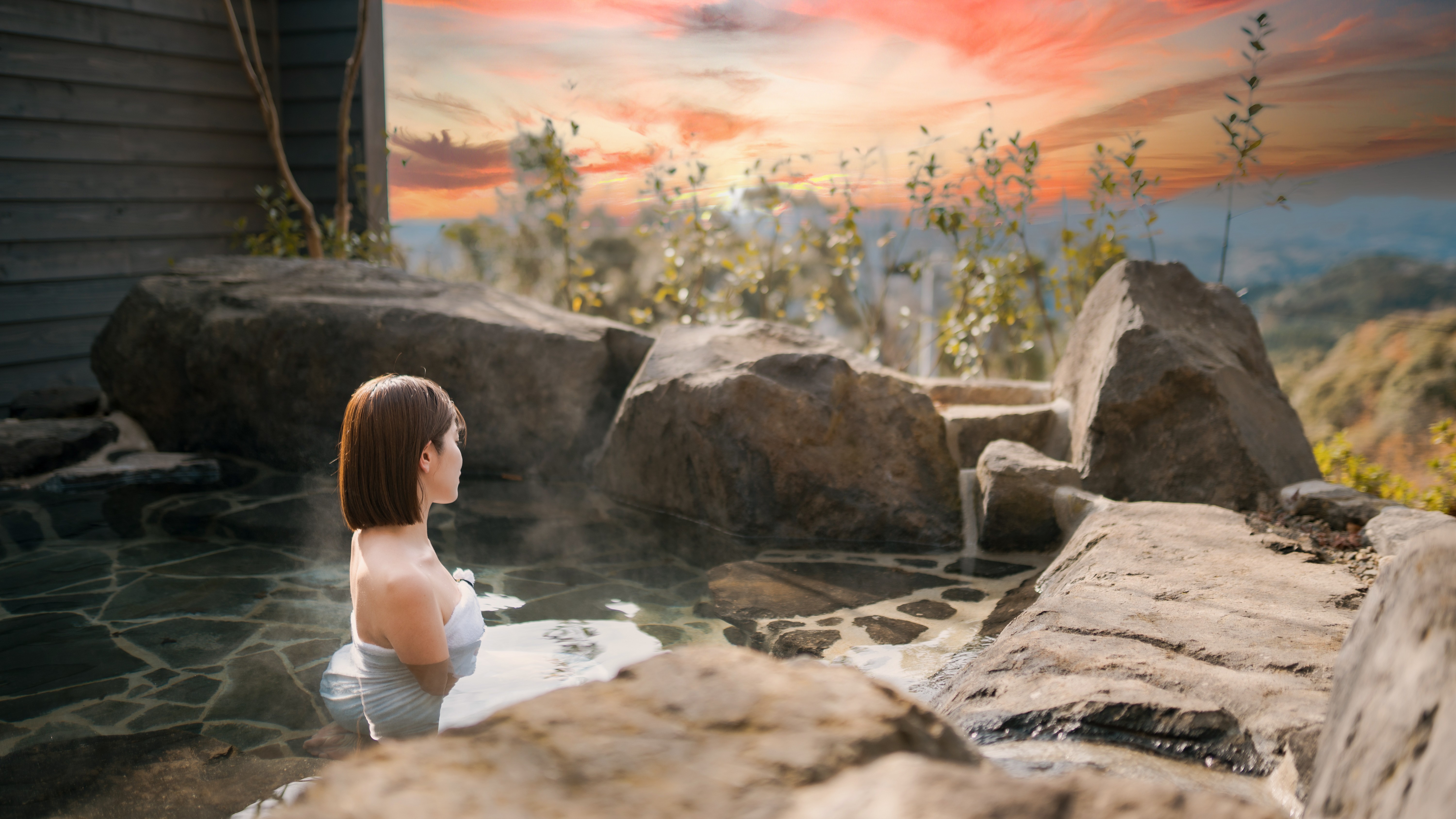 【特別室／霧島川】の露天風呂