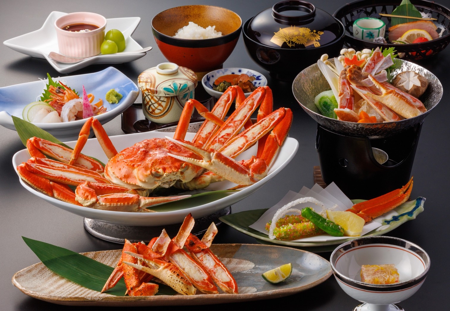 ≪冬季限定☆蟹三昧会席≫お一人様にズワイガニ2枚半付き！！