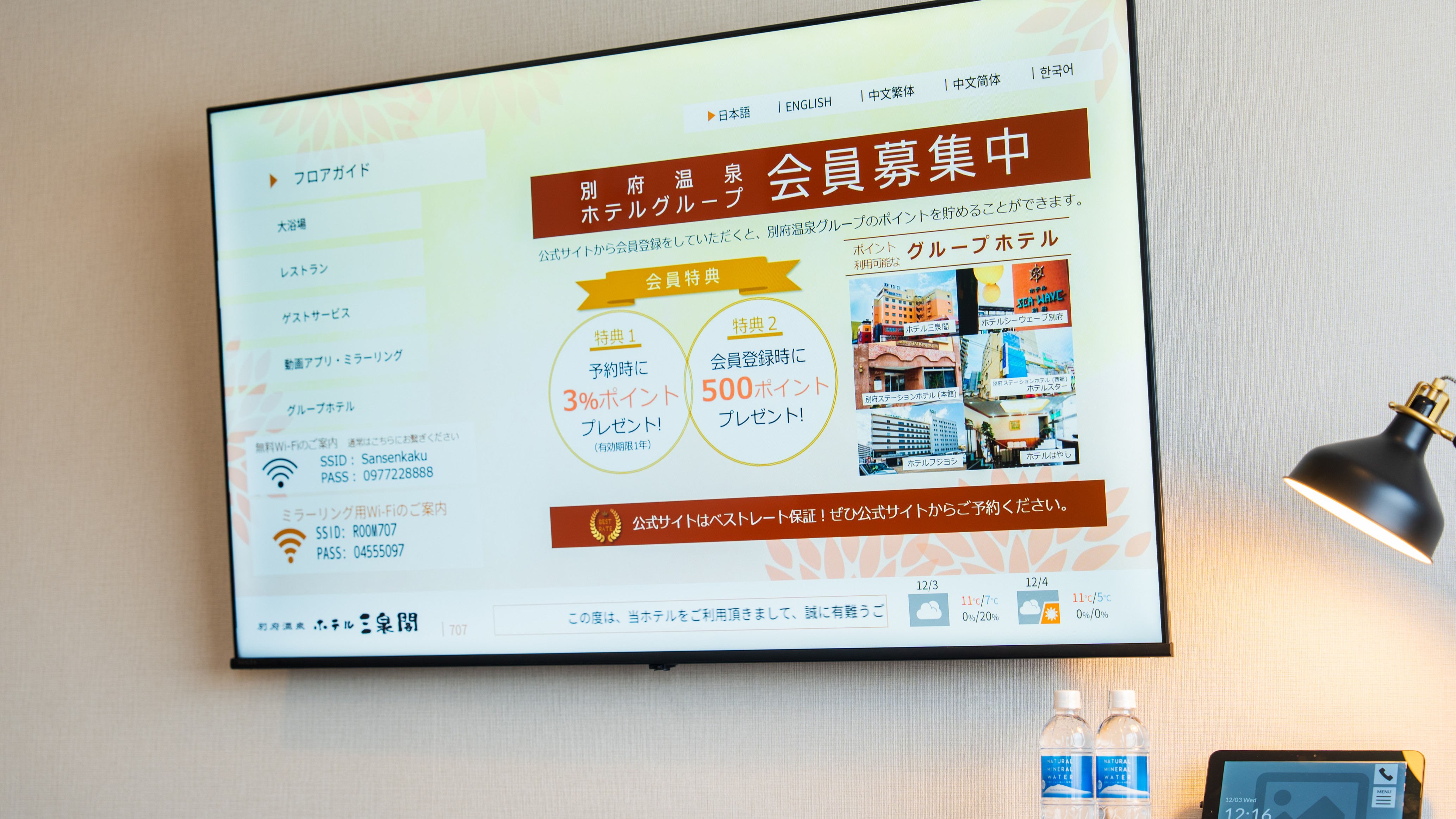 65インチTV（ミラーリング、Netflix 対応）