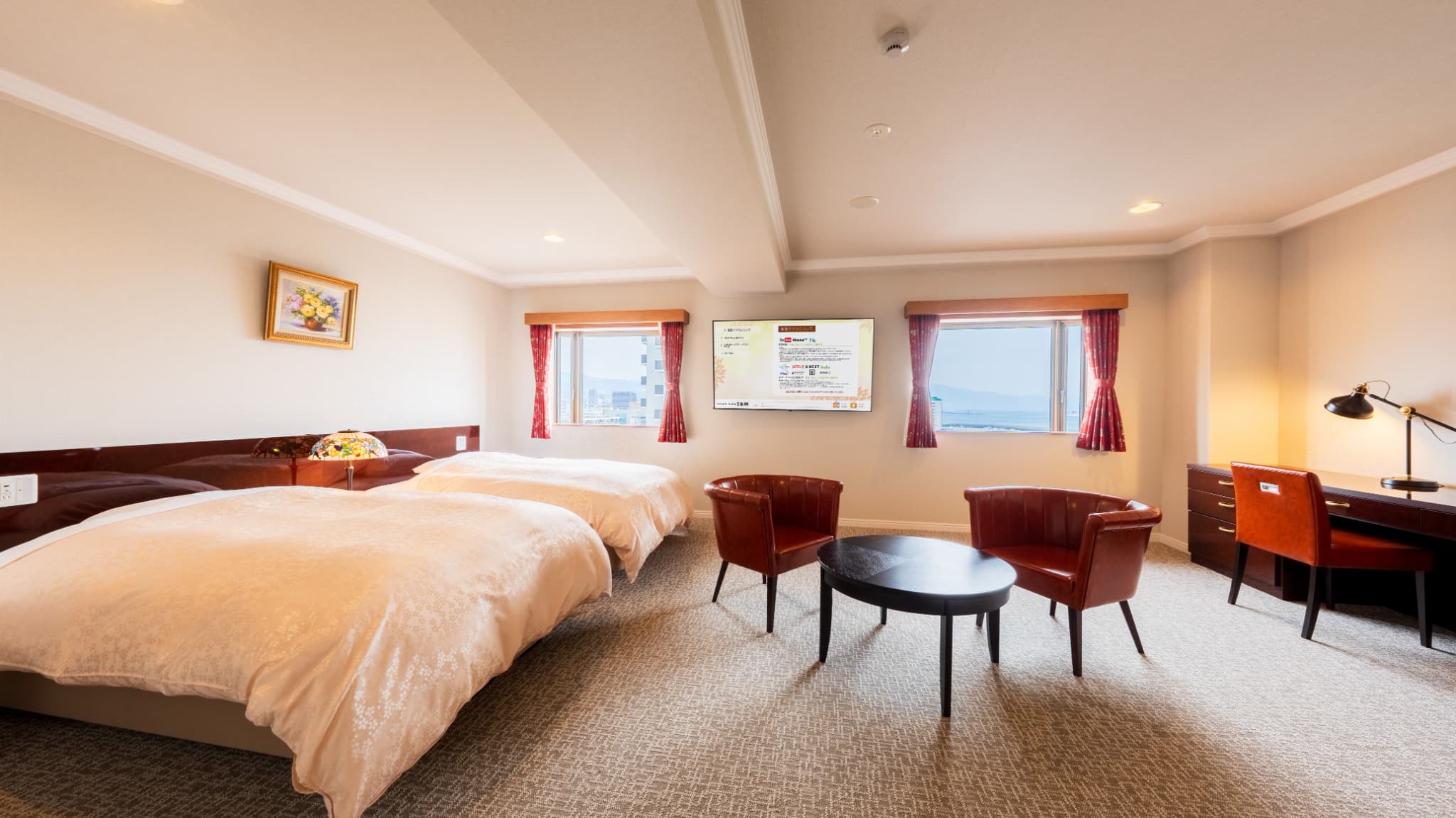 プレミアムデラックスツイン(46㎡/セミダブルベッド120cm&times;2台/7～8階)