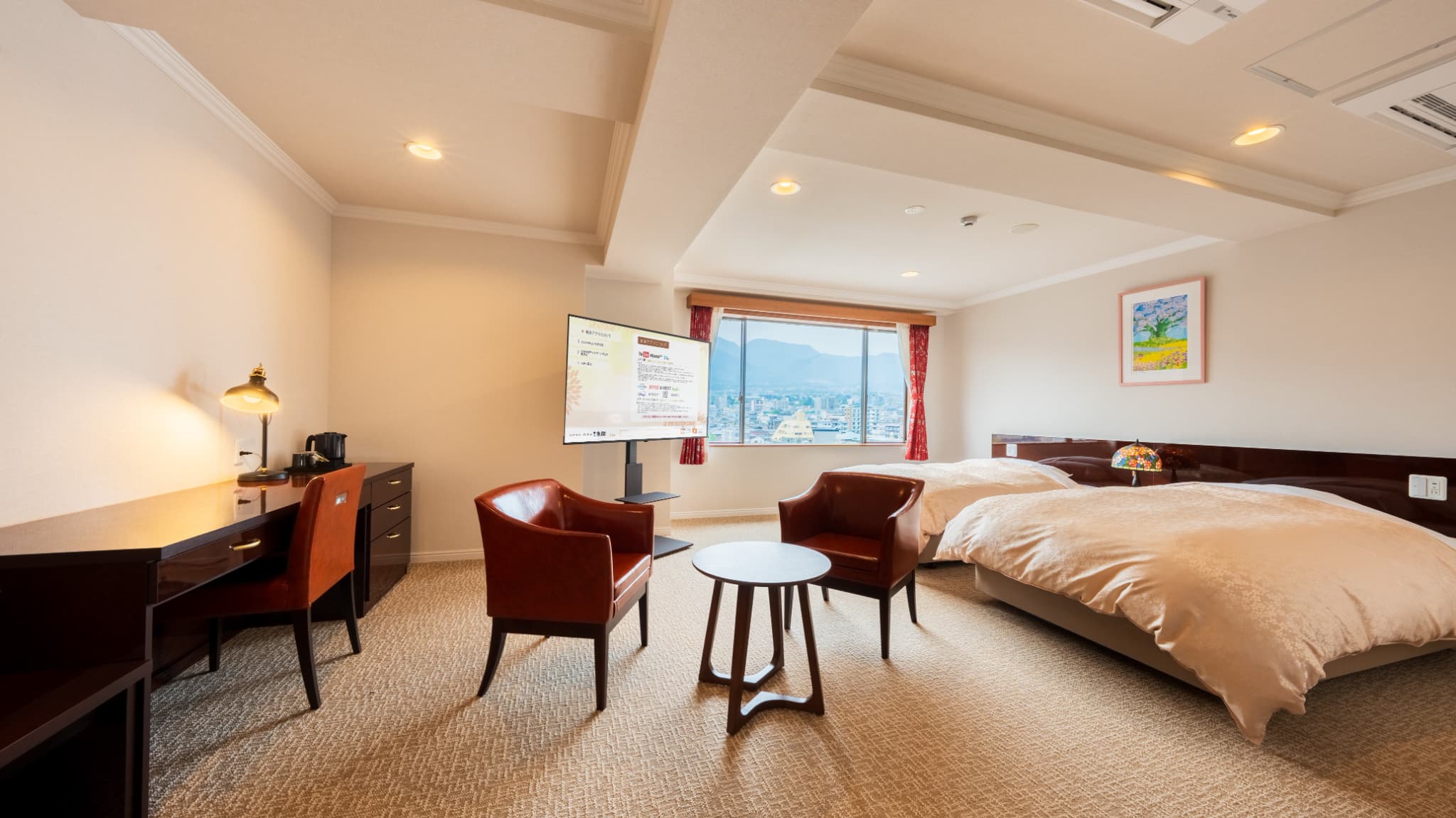 プレミアムデラックスツイン(46㎡/セミダブルベッド120cm&times;2台/7～8階)