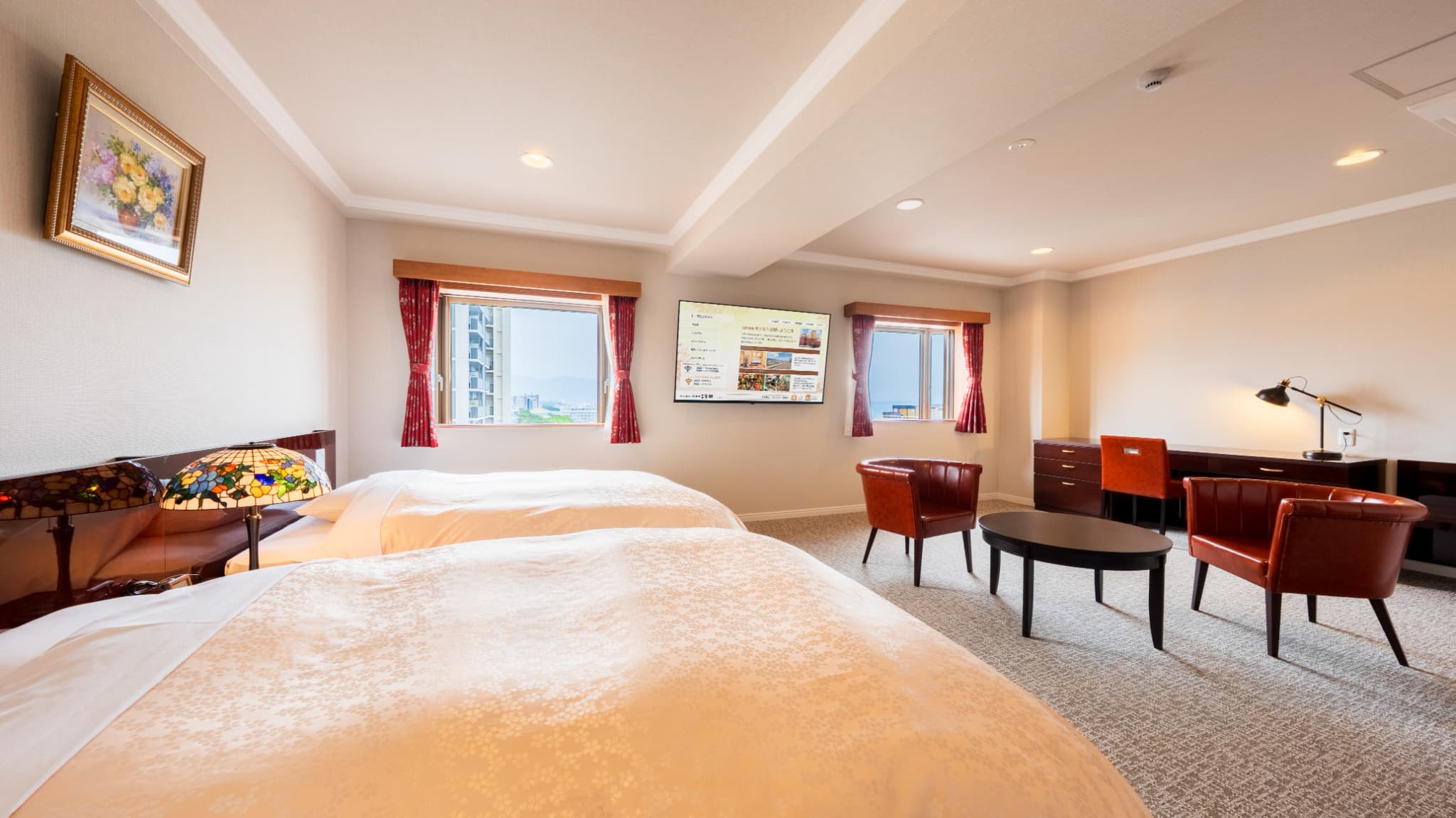 プレミアムデラックスツイン(46㎡/セミダブルベッド120cm&times;2台/7～8階)