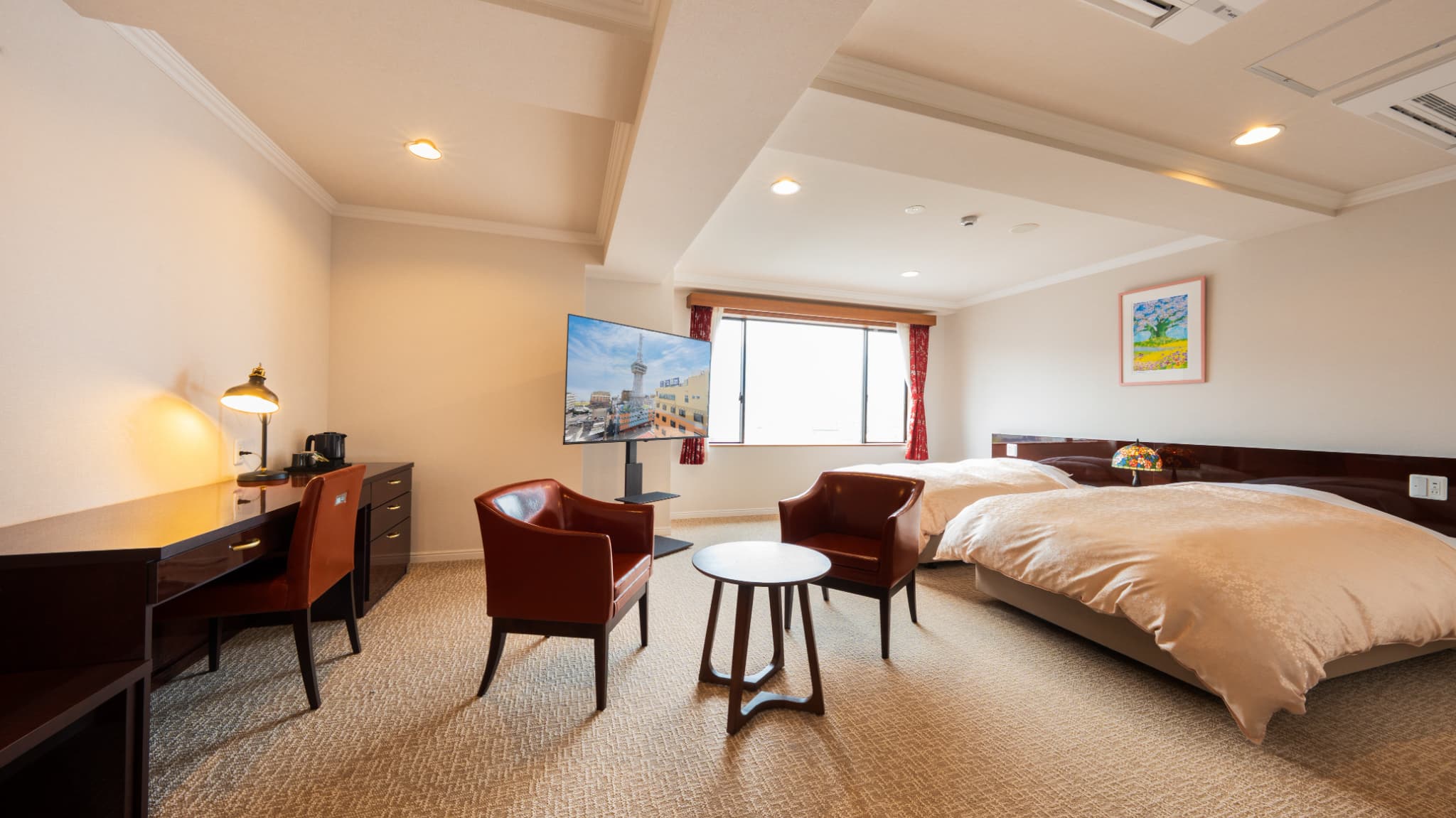 デラックスツイン (46㎡/セミダブルベッド120cm&times;2台)