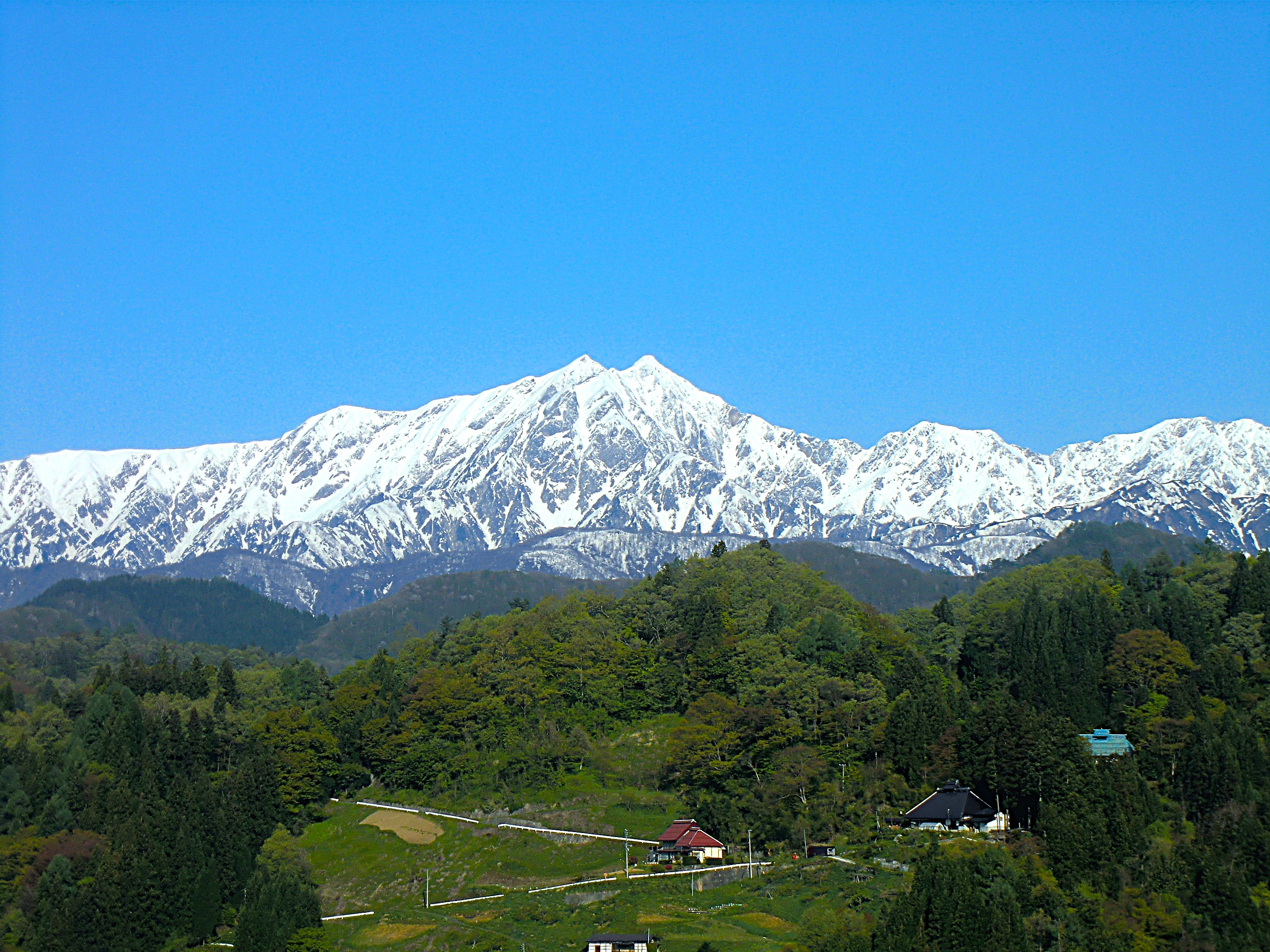 北アルプスが一望