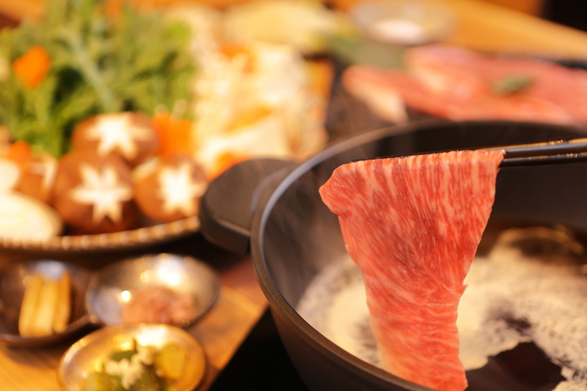 【90日前早割プラン】地元食材尼子和牛セルフすき焼きプラン／和朝食付き