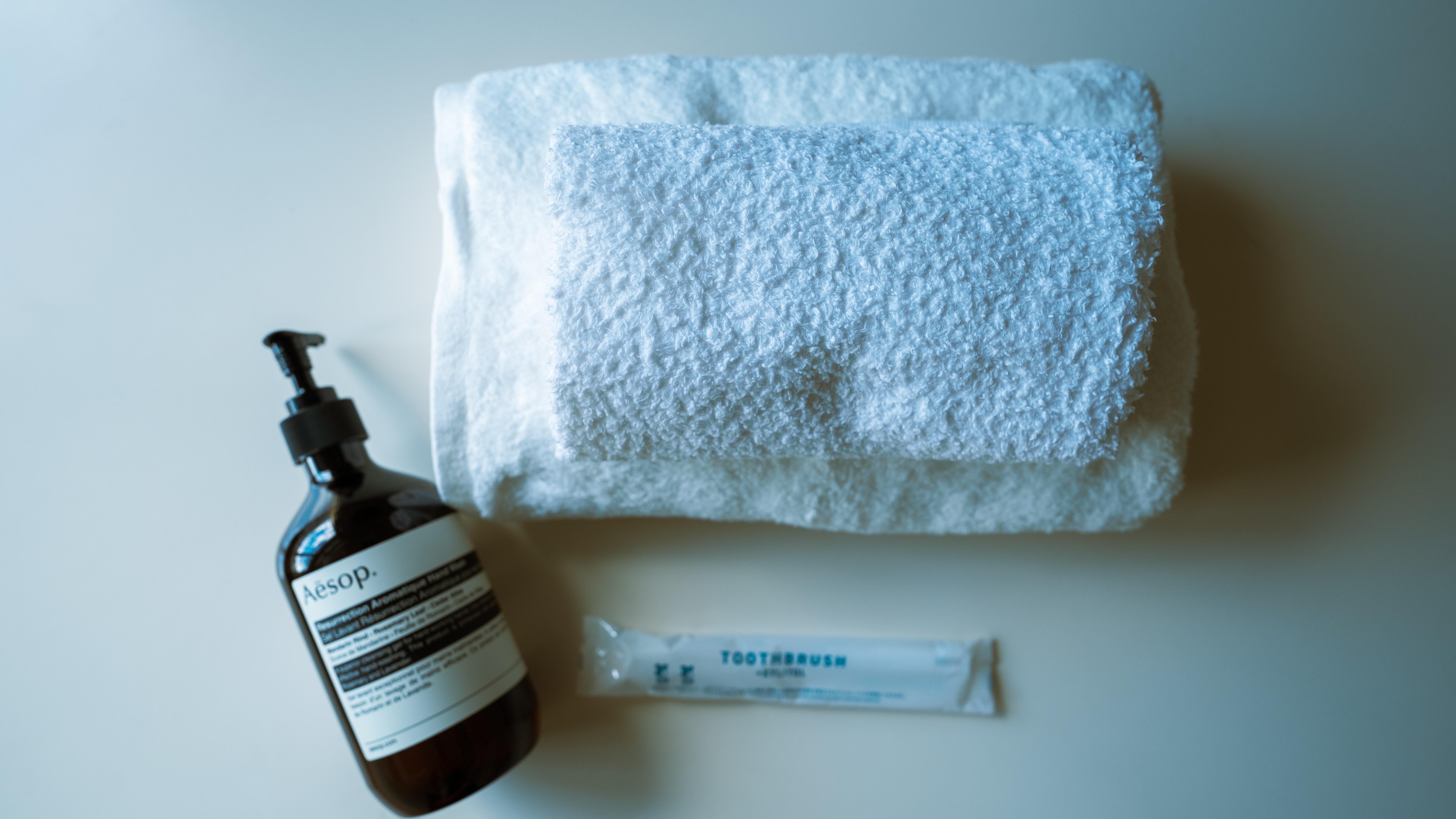 【アメニティ】AESOP、タオル類完備