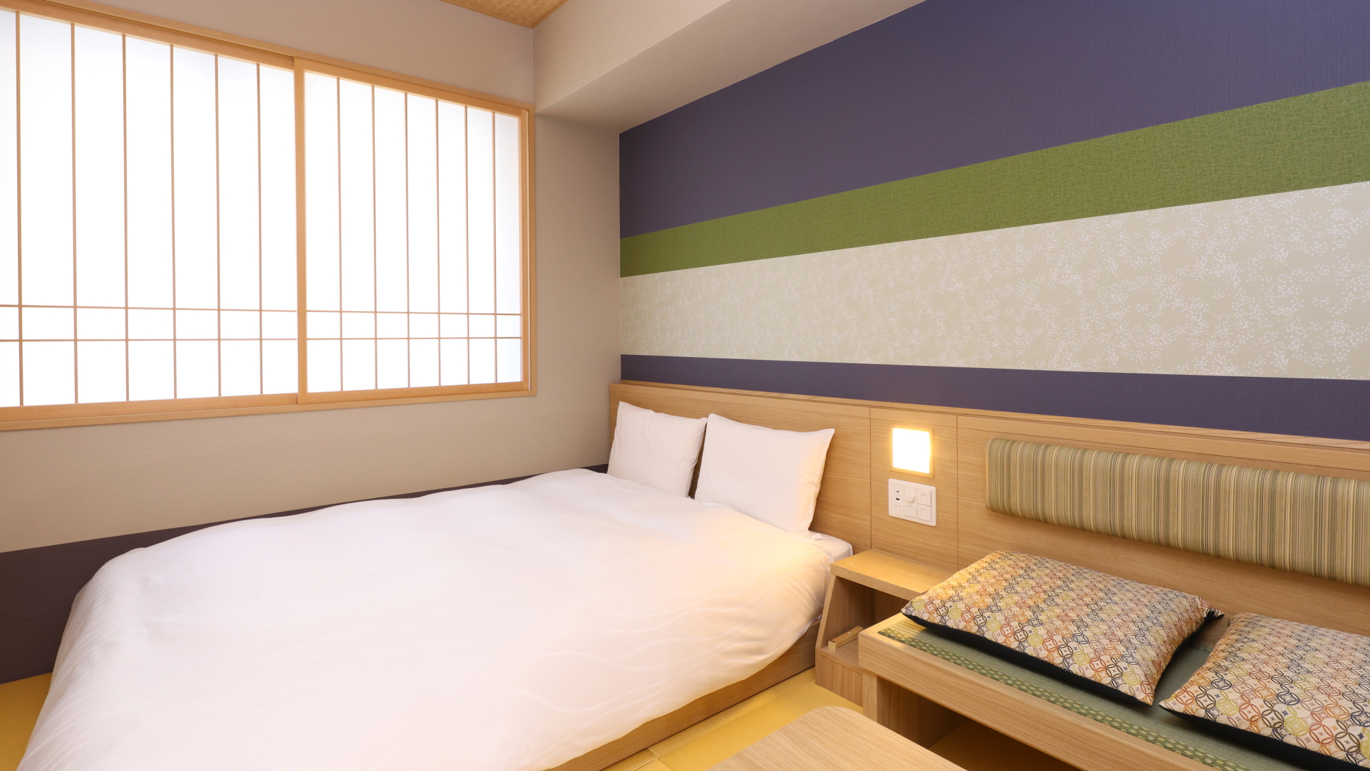 ダブルルーム（ベッドサイズ：1400&times;1950）16.38～16.6㎡