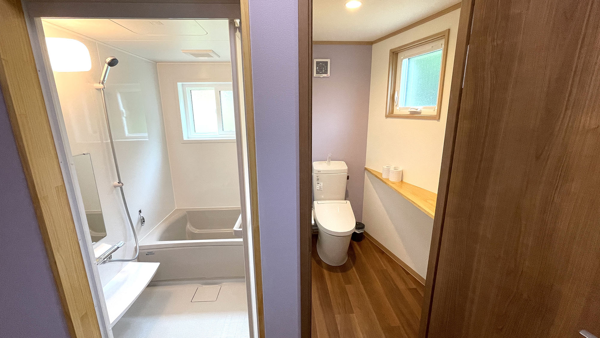 ・【トレーラーハウス碧／設備】バストイレはセパレートの為、家族でお越しの際も快適にご利用いただけます