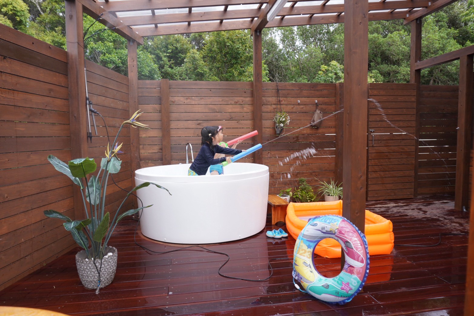 お子様の水遊び