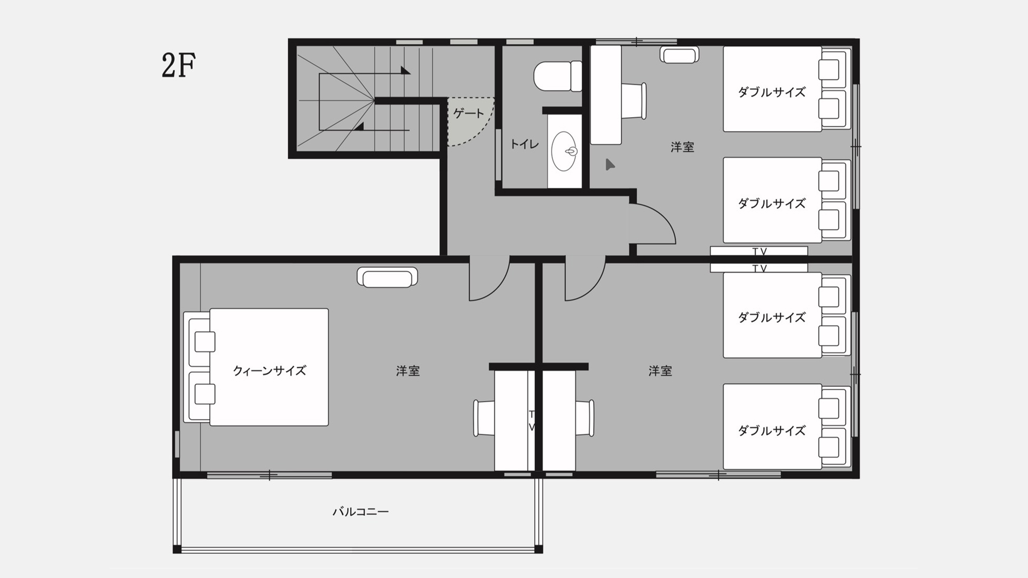 ・【レイアウト（2F）】当施設2Fのレイアウトはこちらです